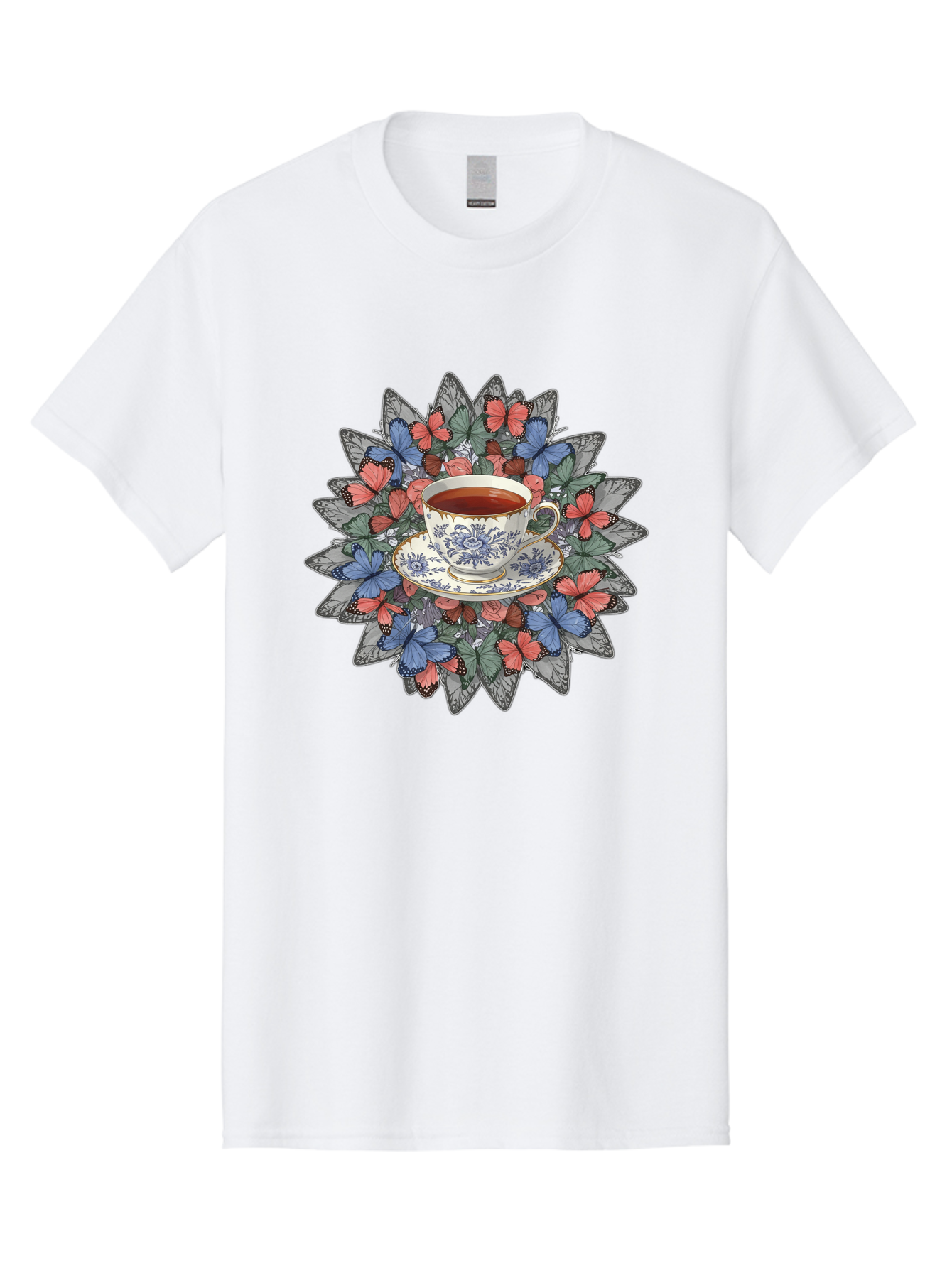 Tea-Cup-With-Butterflies Men'S Graphic Tee, 100% Cotton, Comfortable Casual Summer Wear, Machine Washable, Vintage Camera, Old Camera, Antique Camera, Black Camera, Classic Photography, Photography Equipment, Nostalgic Device, Film Camera, Baf568
