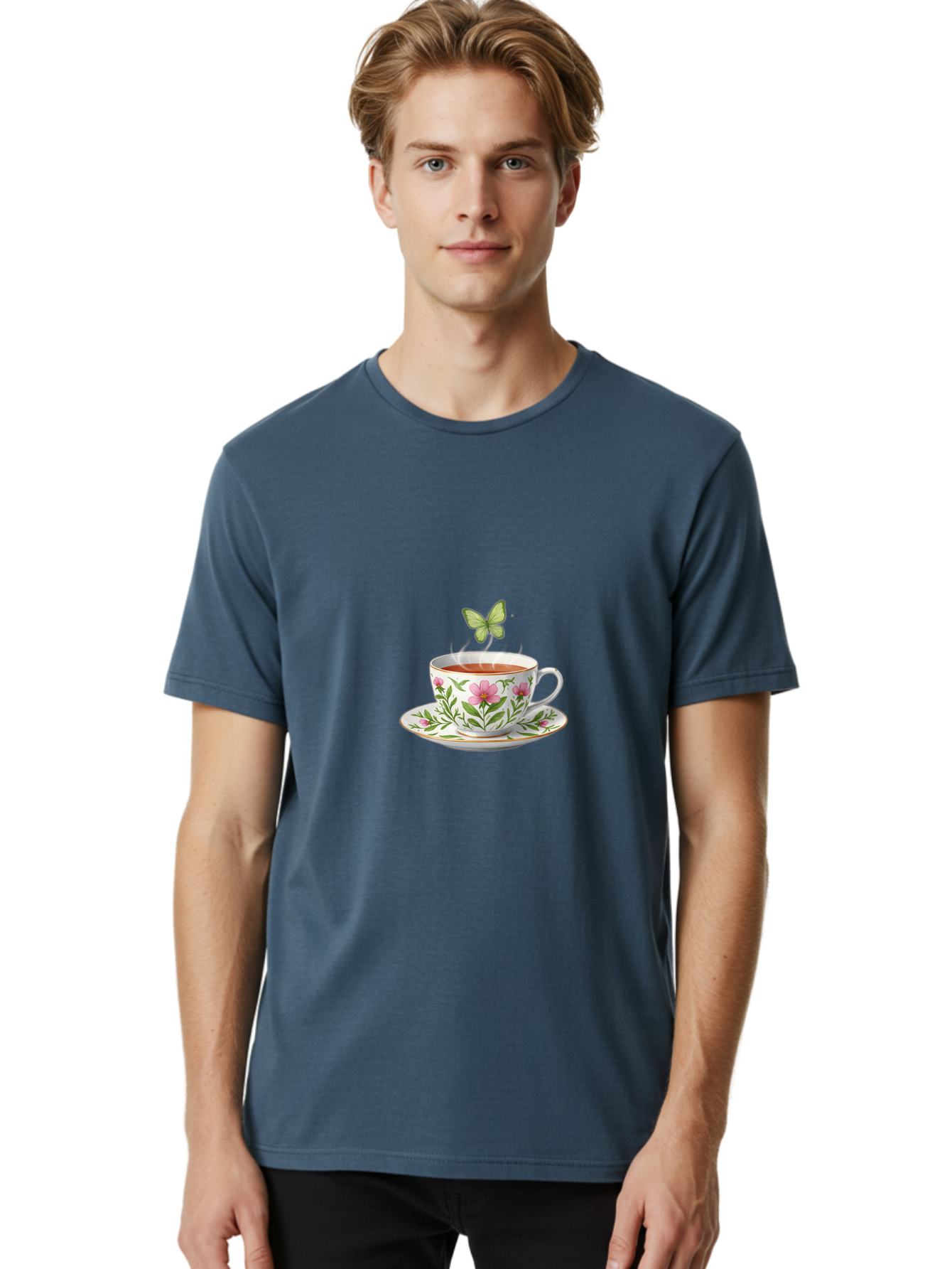 Tea-Cup Men'S Graphic Tee, 100% Cotton, Comfortable Casual Summer Wear, Machine Washable, Vintage Camera, Old Camera, Antique Camera, Black Camera, Classic Photography, Photography Equipment, Nostalgic Device, Film Camera, Camera Art Baf570