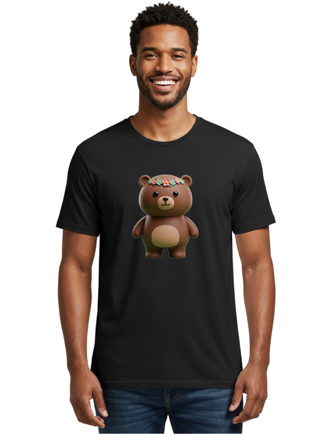 Teddy-Bear-With-Flowers Men'S Graphic Tee, 100% Cotton, Comfortable Casual Summer Wear, Machine Washable, Vintage Camera, Old Camera, Antique Camera, Black Camera, Classic Photography, Photography Equipment, Nostalgic Device, Film Camera, Baf574