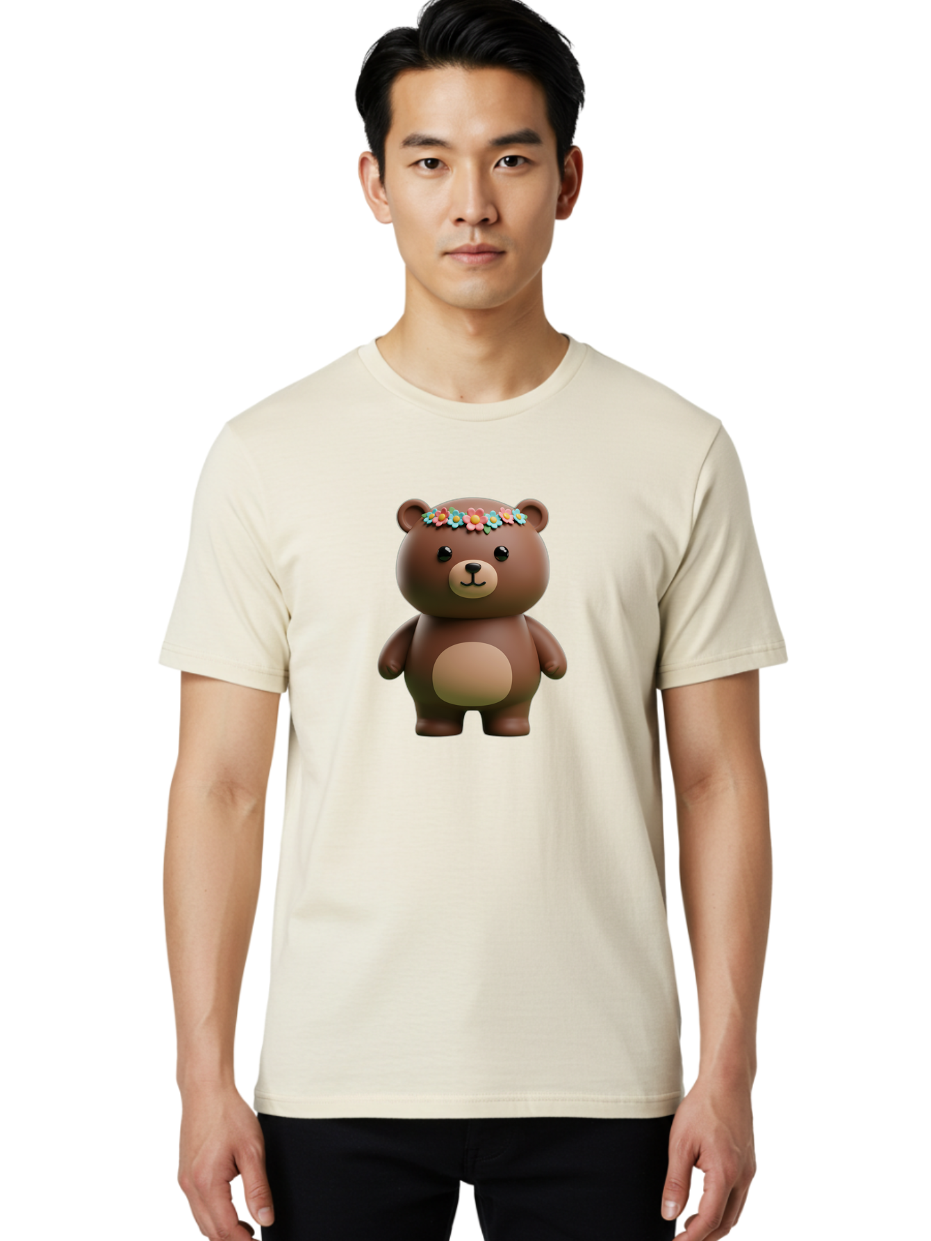 Teddy-Bear-With-Flowers Men'S Graphic Tee, 100% Cotton, Comfortable Casual Summer Wear, Machine Washable, Vintage Camera, Old Camera, Antique Camera, Black Camera, Classic Photography, Photography Equipment, Nostalgic Device, Film Camera, Baf574