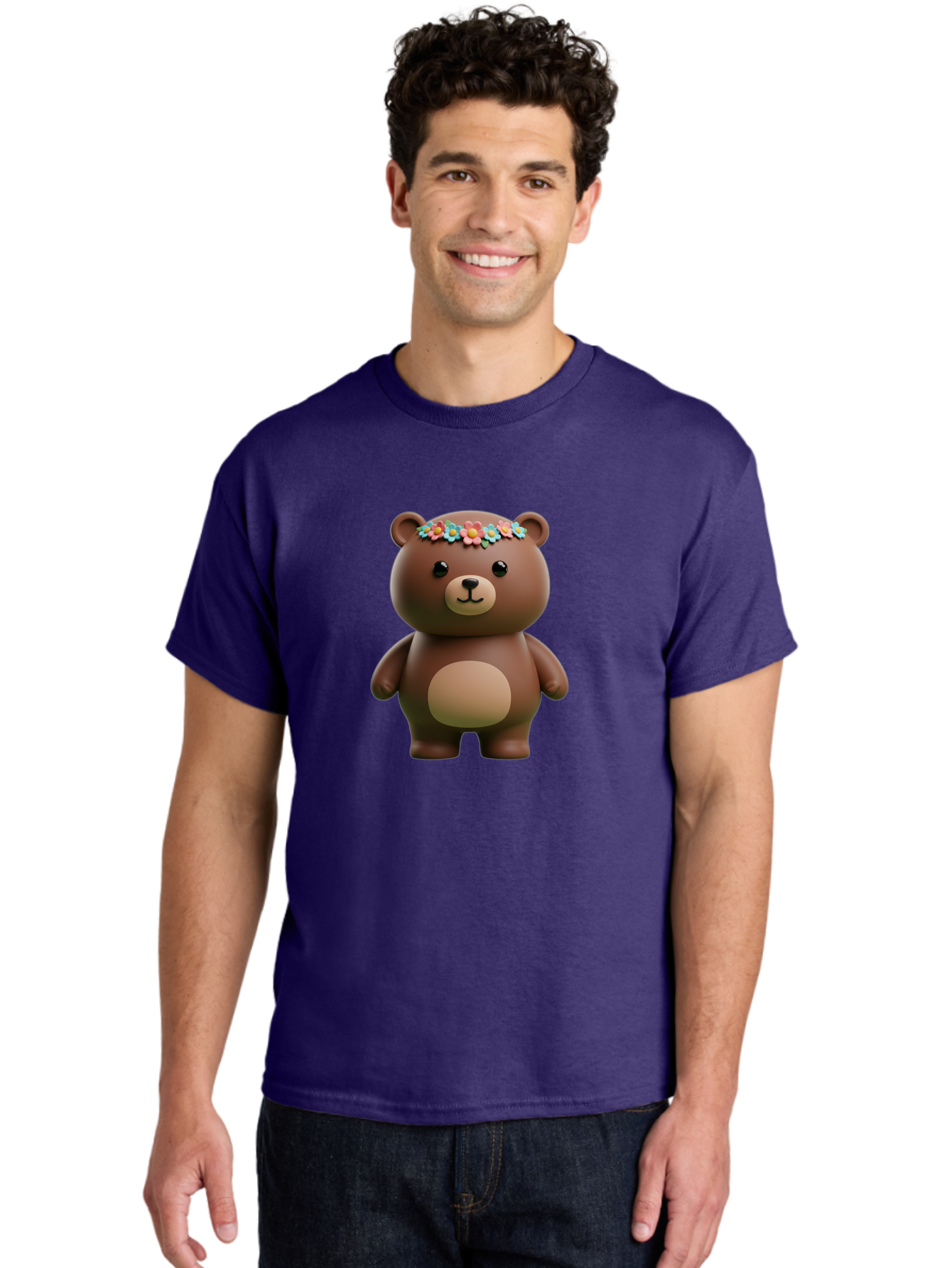 Teddy-Bear-With-Flowers Men'S Graphic Tee, 100% Cotton, Comfortable Casual Summer Wear, Machine Washable, Vintage Camera, Old Camera, Antique Camera, Black Camera, Classic Photography, Photography Equipment, Nostalgic Device, Film Camera, Baf574