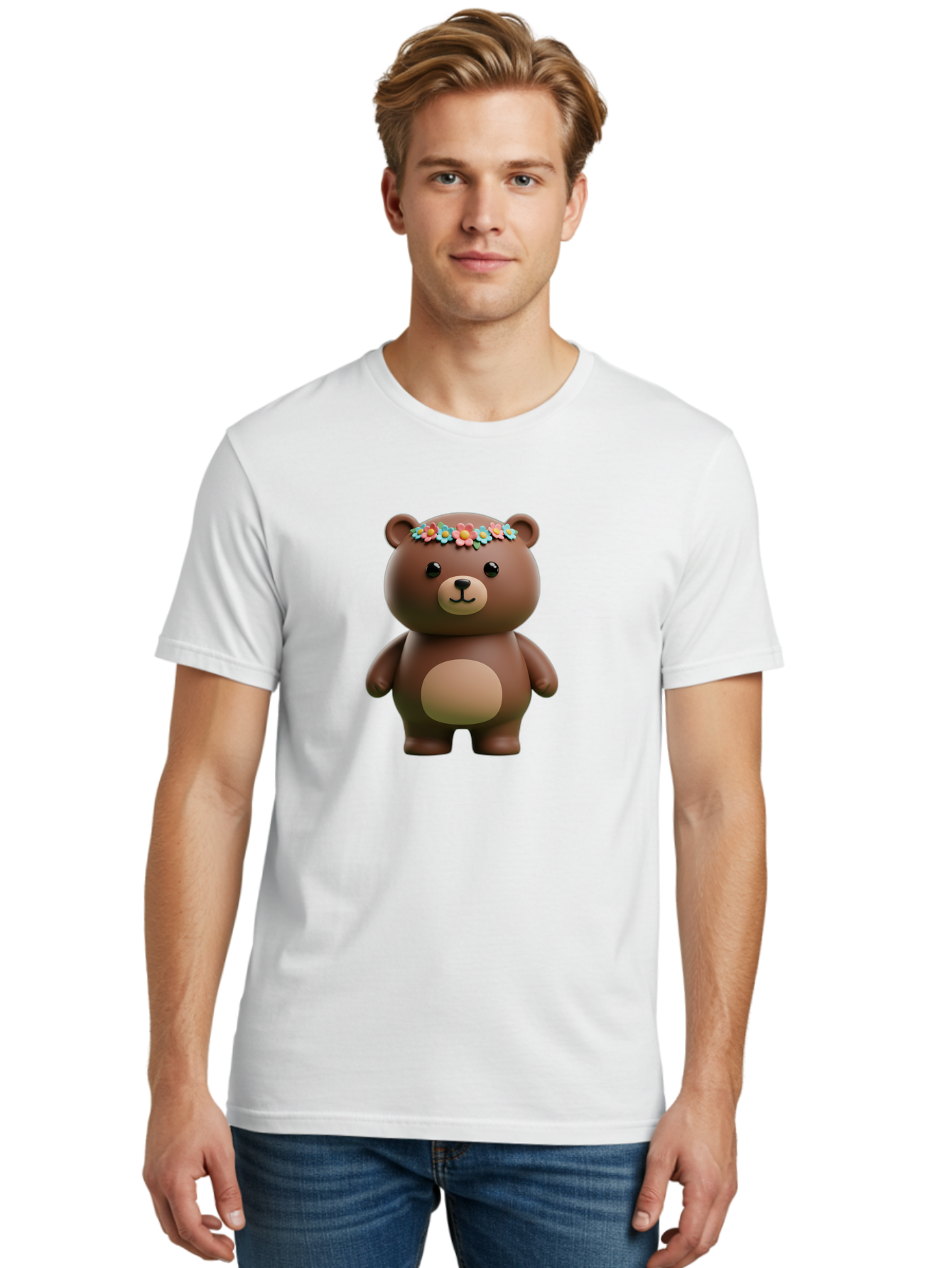 Teddy-Bear-With-Flowers Men'S Graphic Tee, 100% Cotton, Comfortable Casual Summer Wear, Machine Washable, Vintage Camera, Old Camera, Antique Camera, Black Camera, Classic Photography, Photography Equipment, Nostalgic Device, Film Camera, Baf574