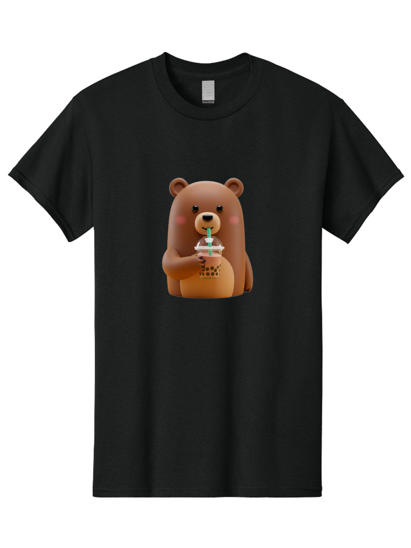 Teddy-Drinking-Boba-1 Men'S Graphic Tee, 100% Cotton, Comfortable Casual Summer Wear, Machine Washable, Vintage Camera, Old Camera, Antique Camera, Black Camera, Classic Photography, Photography Equipment, Nostalgic Device, Film Camera, Baf578