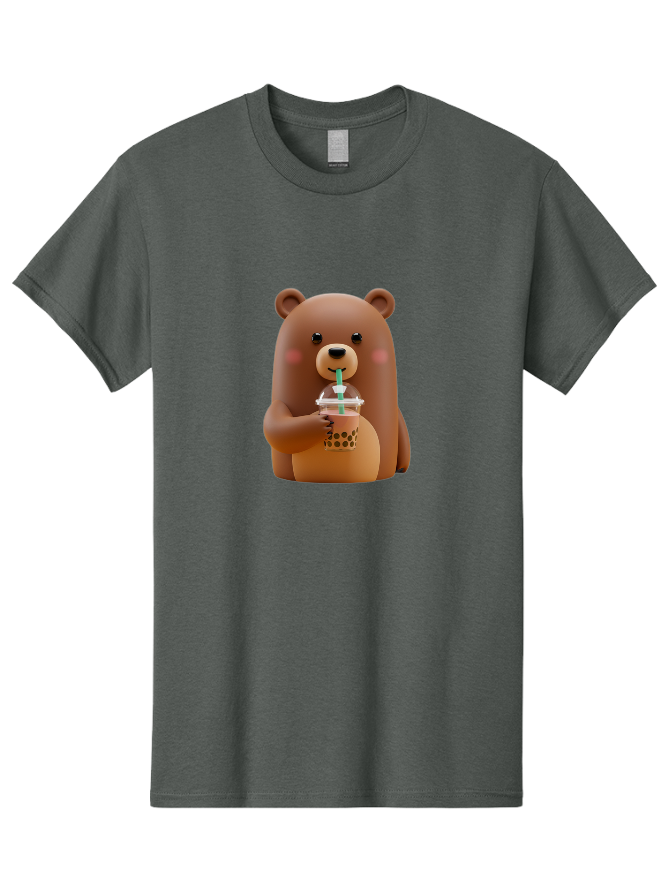 Teddy-Drinking-Boba-1 Men'S Graphic Tee, 100% Cotton, Comfortable Casual Summer Wear, Machine Washable, Vintage Camera, Old Camera, Antique Camera, Black Camera, Classic Photography, Photography Equipment, Nostalgic Device, Film Camera, Baf578