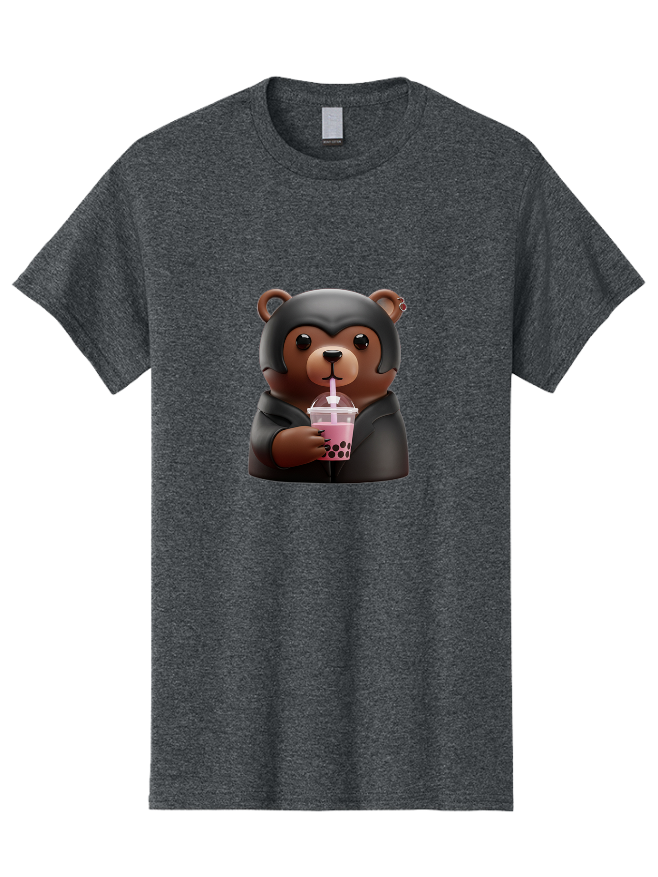 Teddy-Drinking-Bubble-Tea Men'S Graphic Tee, 100% Cotton, Comfortable Casual Summer Wear, Machine Washable, Vintage Camera, Old Camera, Antique Camera, Black Camera, Classic Photography, Photography Equipment, Nostalgic Device, Film Camera, Baf584