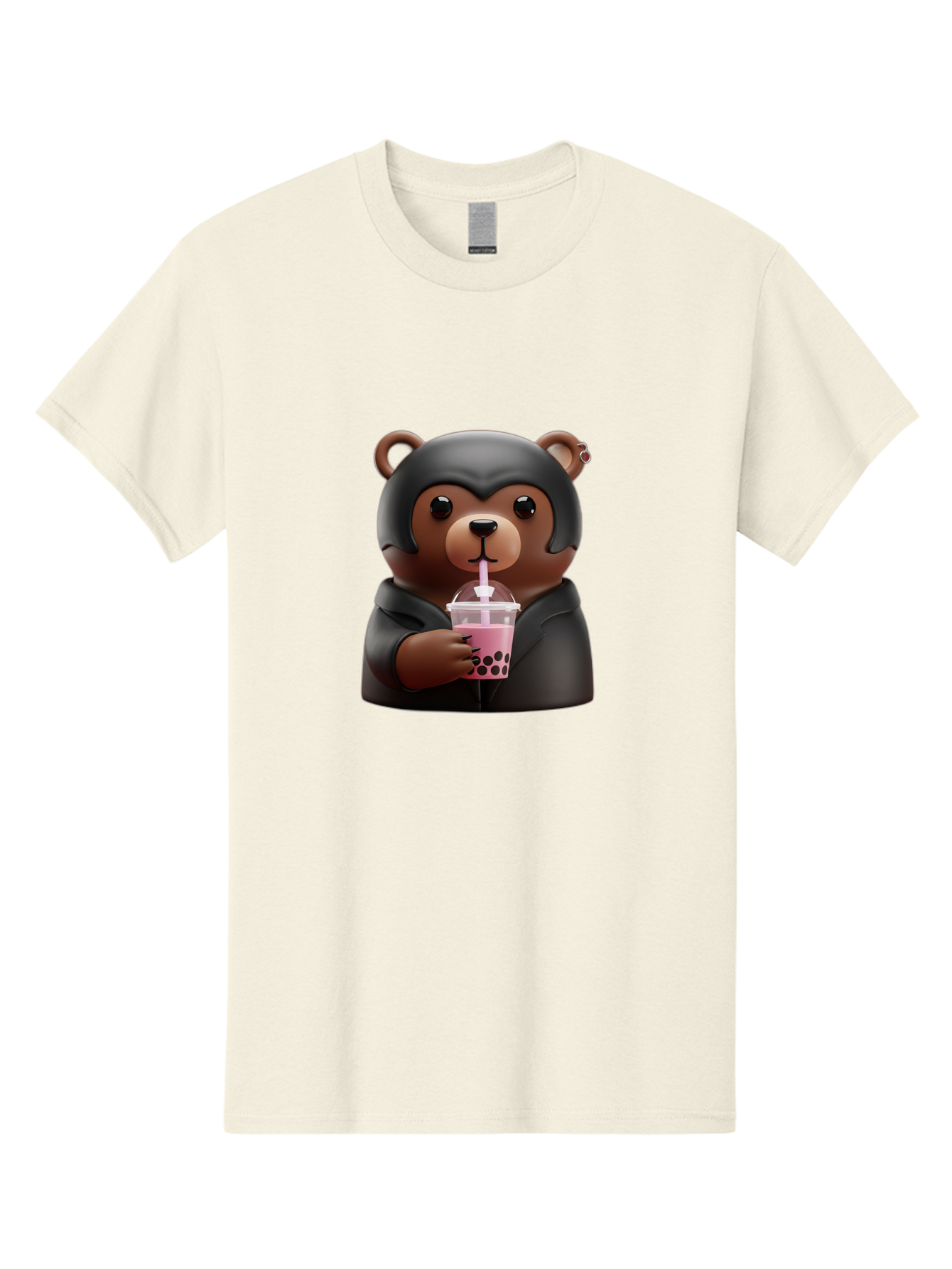Teddy-Drinking-Bubble-Tea Men'S Graphic Tee, 100% Cotton, Comfortable Casual Summer Wear, Machine Washable, Vintage Camera, Old Camera, Antique Camera, Black Camera, Classic Photography, Photography Equipment, Nostalgic Device, Film Camera, Baf584