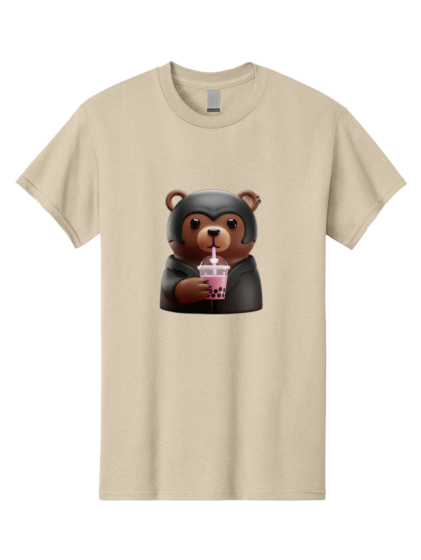 Teddy-Drinking-Bubble-Tea Men'S Graphic Tee, 100% Cotton, Comfortable Casual Summer Wear, Machine Washable, Vintage Camera, Old Camera, Antique Camera, Black Camera, Classic Photography, Photography Equipment, Nostalgic Device, Film Camera, Baf584