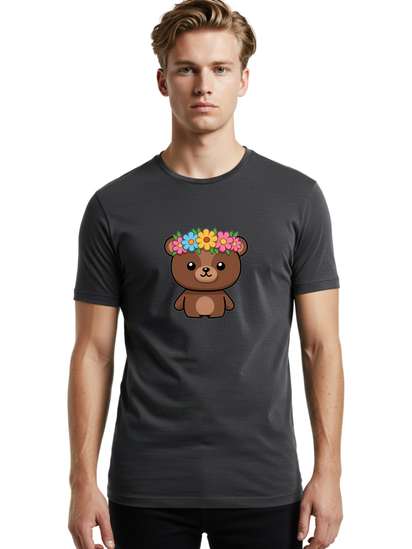 Teddy-With-Flowers Men'S Graphic Tee, 100% Cotton, Comfortable Casual Summer Wear, Machine Washable, Vintage Camera, Old Camera, Antique Camera, Black Camera, Classic Photography, Photography Equipment, Nostalgic Device, Film Camera, Baf593