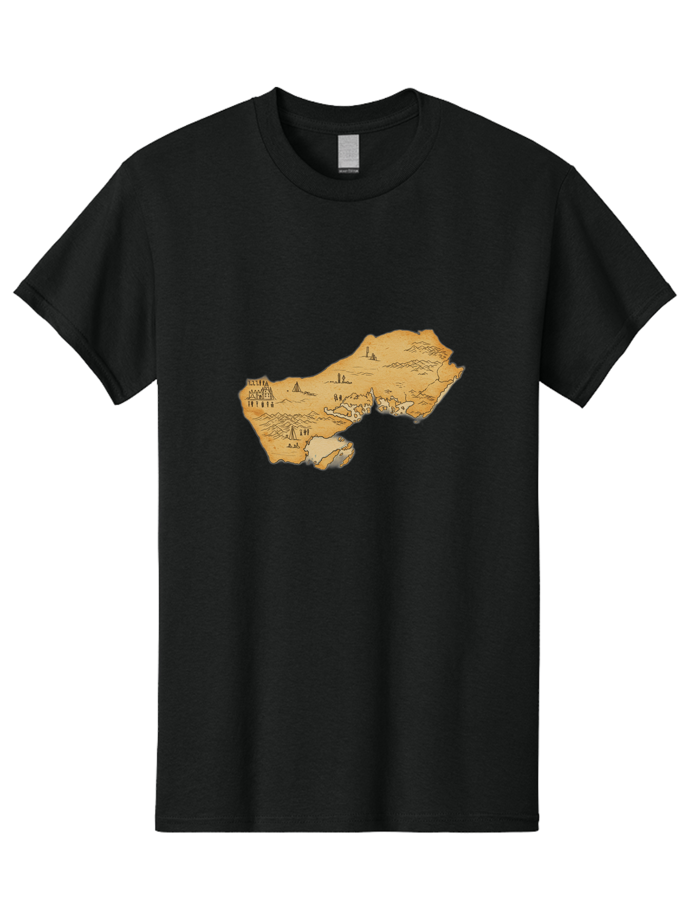 Treasure-Map-1 Men'S Graphic Tee, 100% Cotton, Comfortable Casual Summer Wear, Machine Washable, Vintage Camera, Old Camera, Antique Camera, Black Camera, Classic Photography, Photography Equipment, Nostalgic Device, Film Camera, Camera Art Baf601