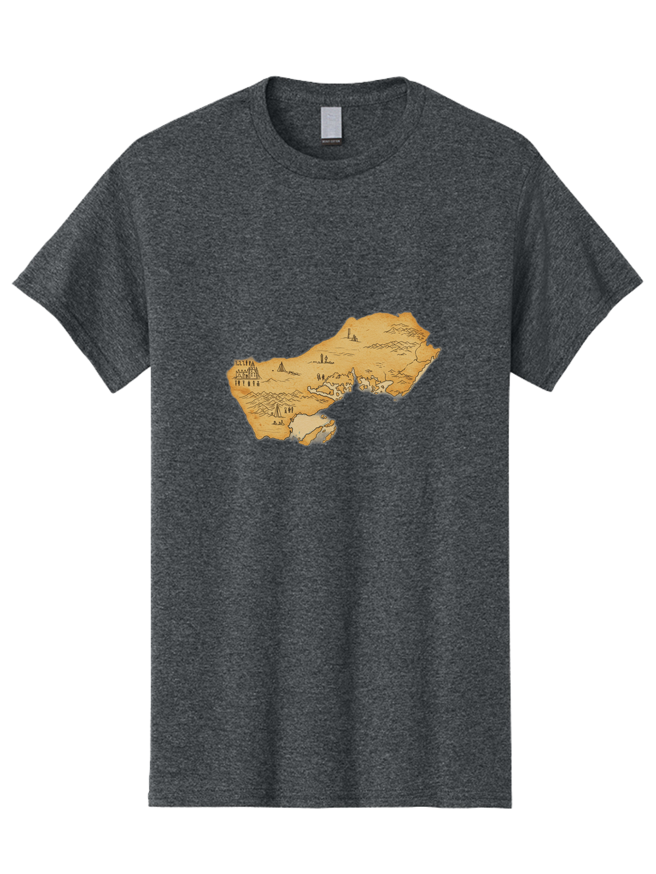 Treasure-Map-1 Men'S Graphic Tee, 100% Cotton, Comfortable Casual Summer Wear, Machine Washable, Vintage Camera, Old Camera, Antique Camera, Black Camera, Classic Photography, Photography Equipment, Nostalgic Device, Film Camera, Camera Art Baf601