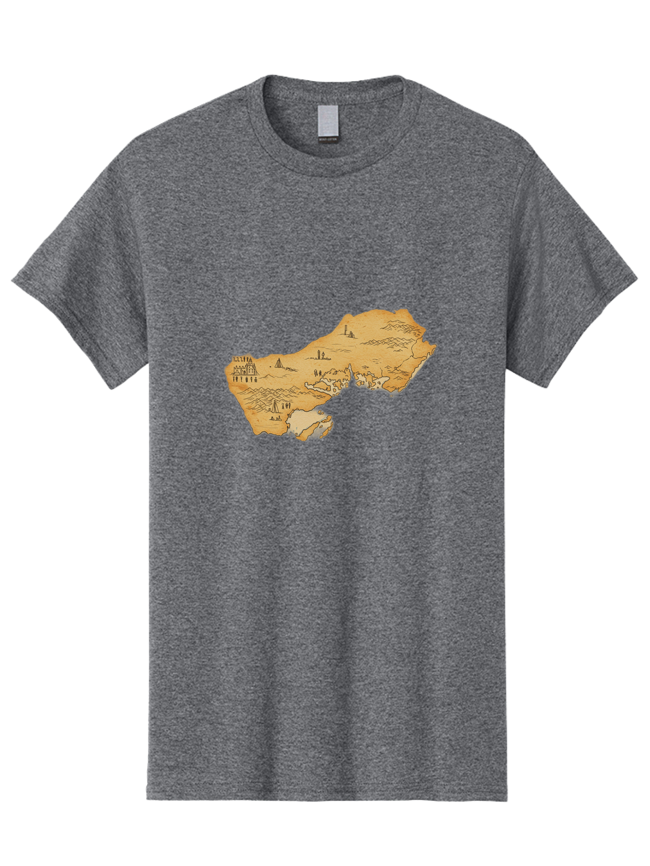 Treasure-Map-1 Men'S Graphic Tee, 100% Cotton, Comfortable Casual Summer Wear, Machine Washable, Vintage Camera, Old Camera, Antique Camera, Black Camera, Classic Photography, Photography Equipment, Nostalgic Device, Film Camera, Camera Art Baf601