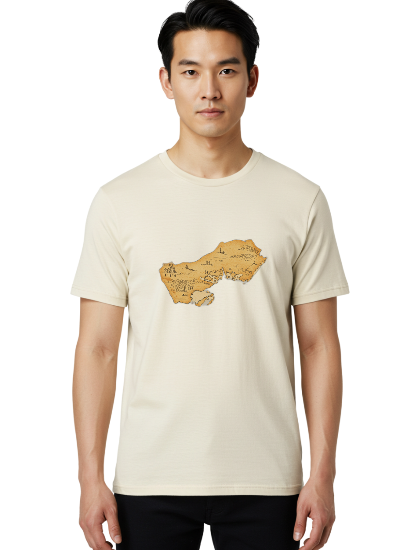 Treasure-Map-1 Men'S Graphic Tee, 100% Cotton, Comfortable Casual Summer Wear, Machine Washable, Vintage Camera, Old Camera, Antique Camera, Black Camera, Classic Photography, Photography Equipment, Nostalgic Device, Film Camera, Camera Art Baf601