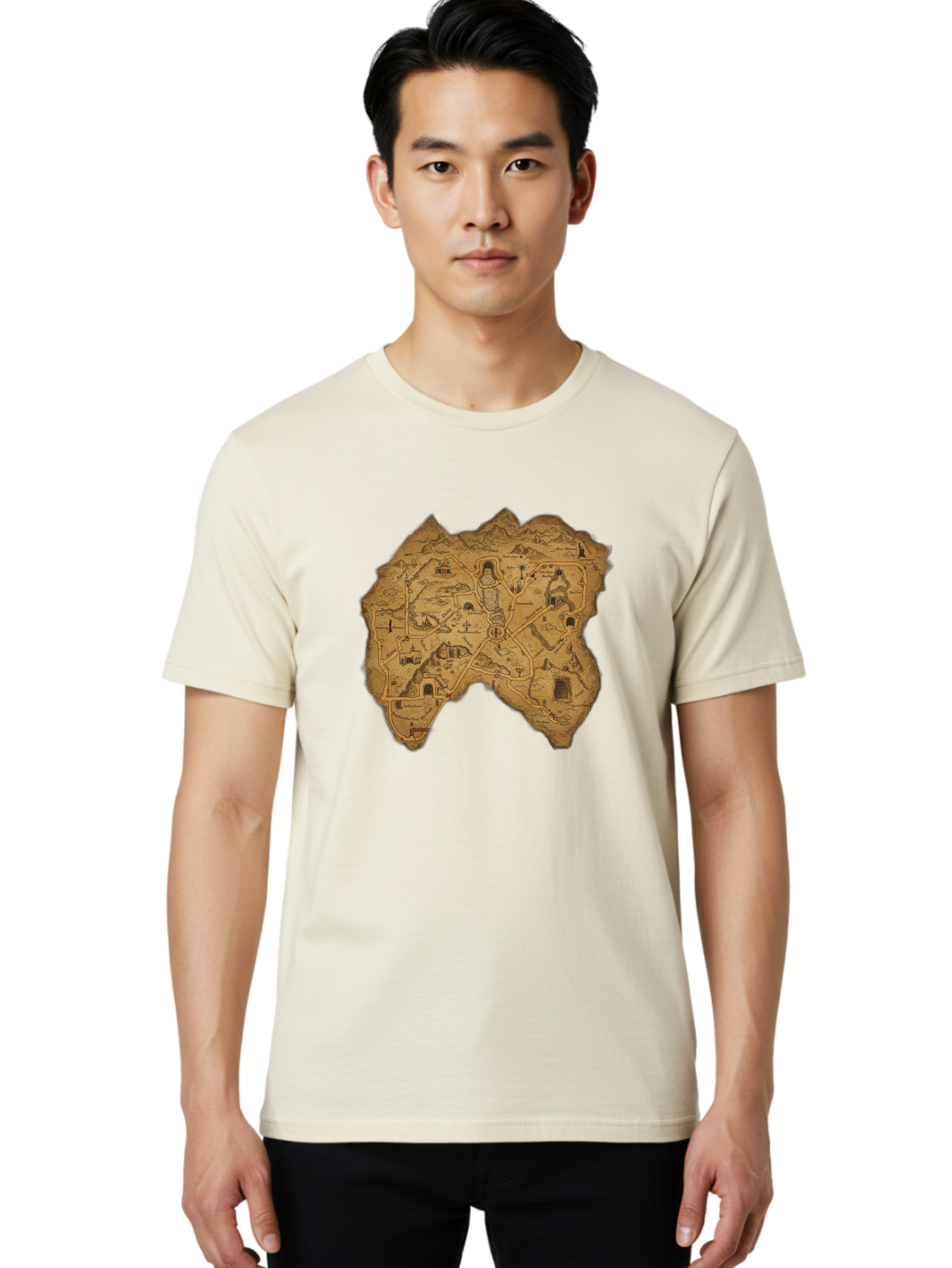 Treasure-Map Men'S Graphic Tee, 100% Cotton, Comfortable Casual Summer Wear, Machine Washable, Vintage Camera, Old Camera, Antique Camera, Black Camera, Classic Photography, Photography Equipment, Nostalgic Device, Film Camera, Camera Art Baf602