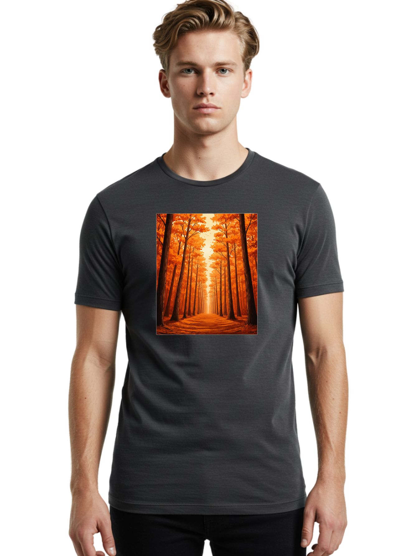 Tree-Lined-Pathway Men'S Graphic Tee, 100% Cotton, Comfortable Casual Summer Wear, Machine Washable, Vintage Camera, Old Camera, Antique Camera, Black Camera, Classic Photography, Photography Equipment, Nostalgic Device, Film Camera, Baf603