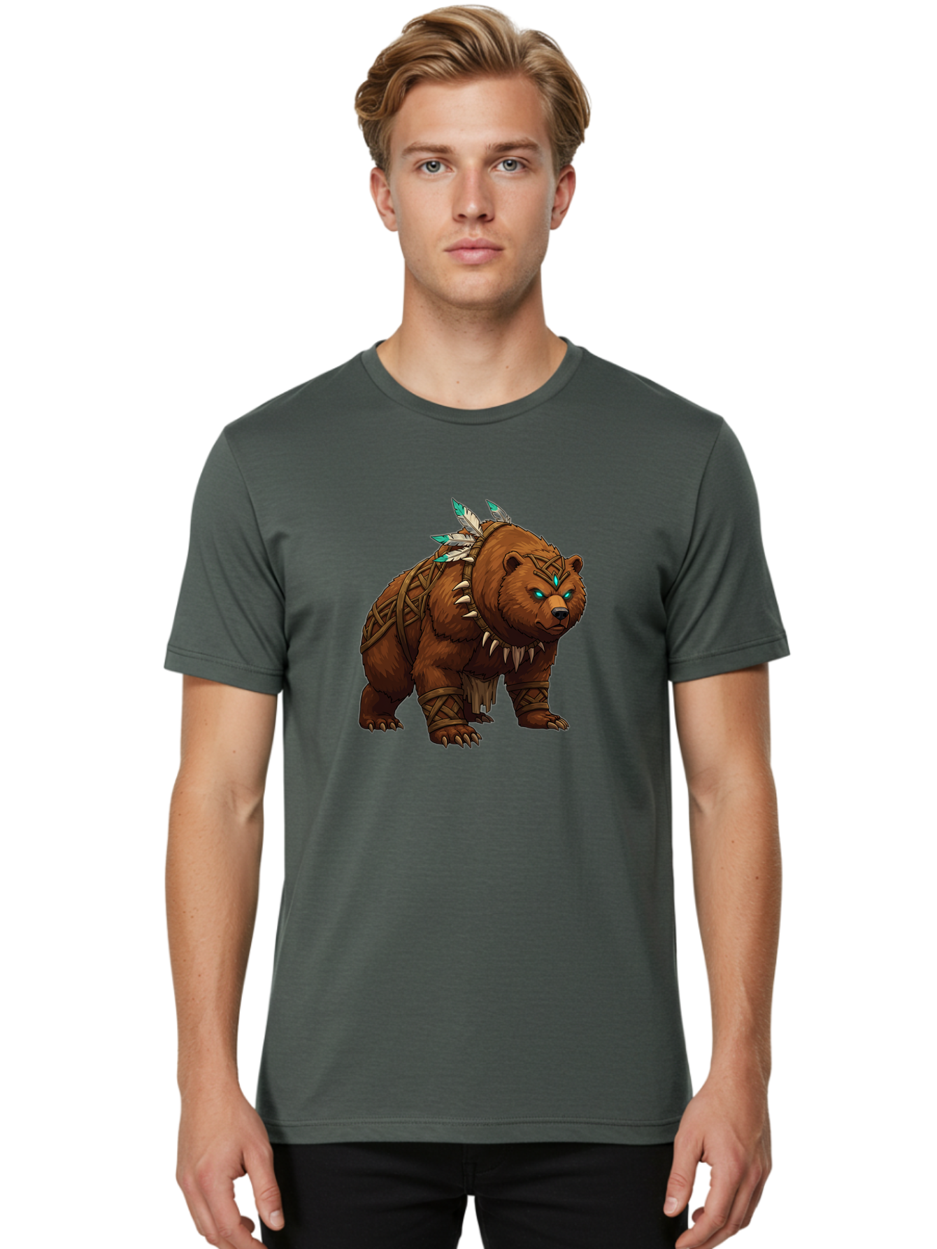 Tribal-Bear Men'S Graphic Tee, 100% Cotton, Comfortable Casual Summer Wear, Machine Washable, Vintage Camera, Old Camera, Antique Camera, Black Camera, Classic Photography, Photography Equipment, Nostalgic Device, Film Camera, Camera Art Baf607