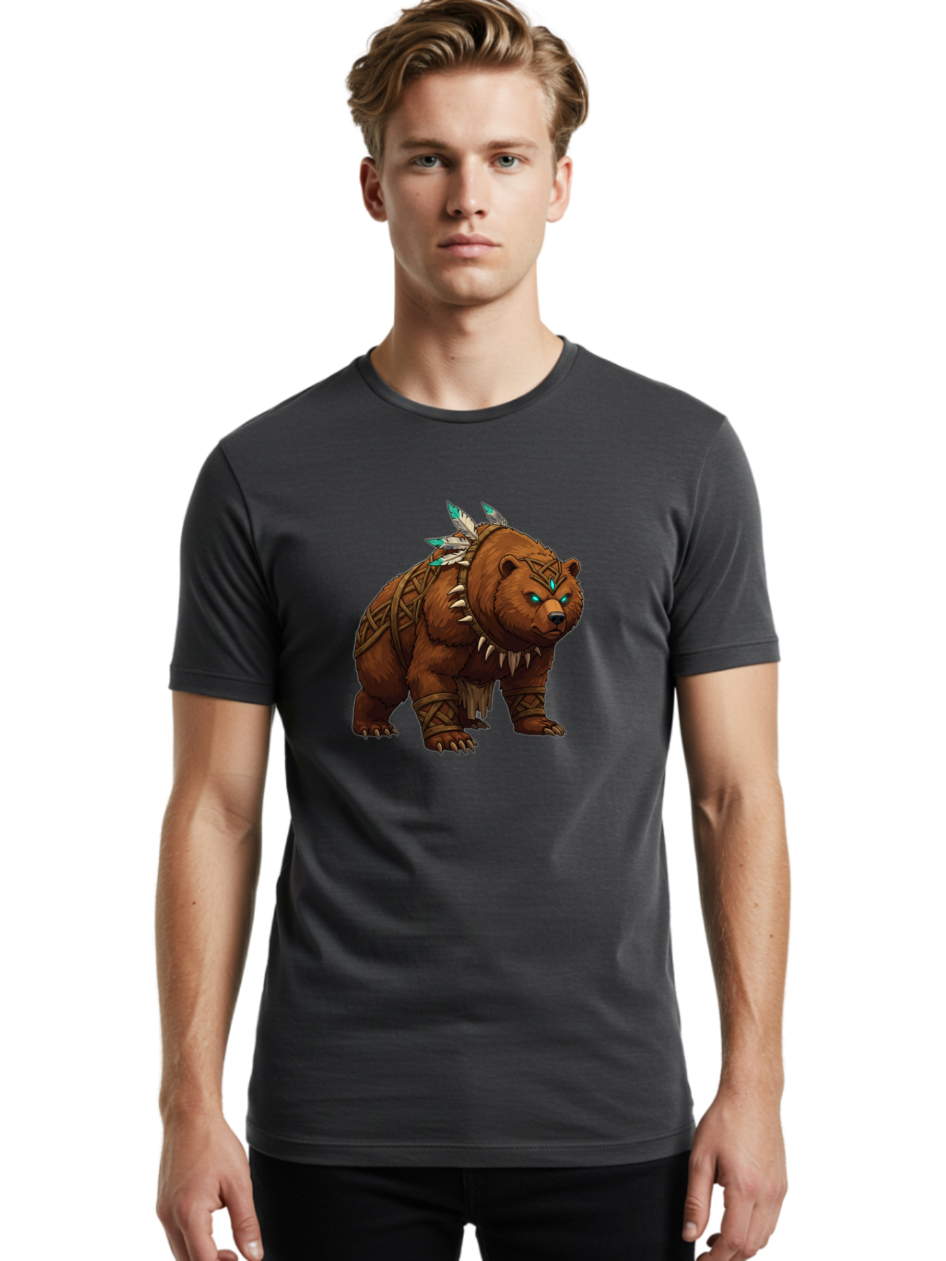 Tribal-Bear Men'S Graphic Tee, 100% Cotton, Comfortable Casual Summer Wear, Machine Washable, Vintage Camera, Old Camera, Antique Camera, Black Camera, Classic Photography, Photography Equipment, Nostalgic Device, Film Camera, Camera Art Baf607