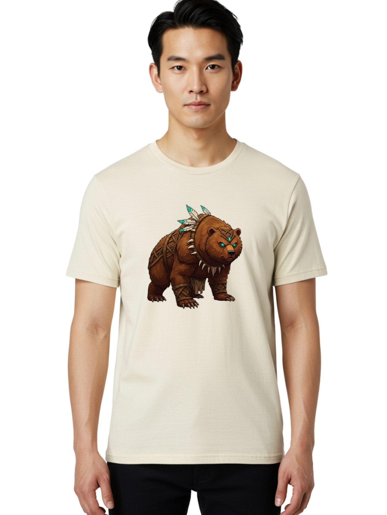 Tribal-Bear Men'S Graphic Tee, 100% Cotton, Comfortable Casual Summer Wear, Machine Washable, Vintage Camera, Old Camera, Antique Camera, Black Camera, Classic Photography, Photography Equipment, Nostalgic Device, Film Camera, Camera Art Baf607