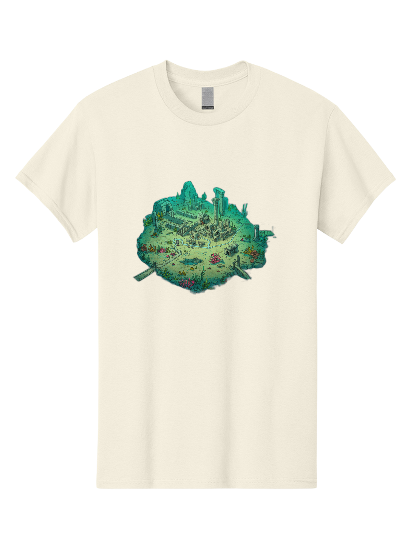 Underwater-City-Ruins Men'S Graphic Tee, 100% Cotton, Comfortable Casual Summer Wear, Machine Washable, Vintage Camera, Old Camera, Antique Camera, Black Camera, Classic Photography, Photography Equipment, Nostalgic Device, Film Camera, Baf610