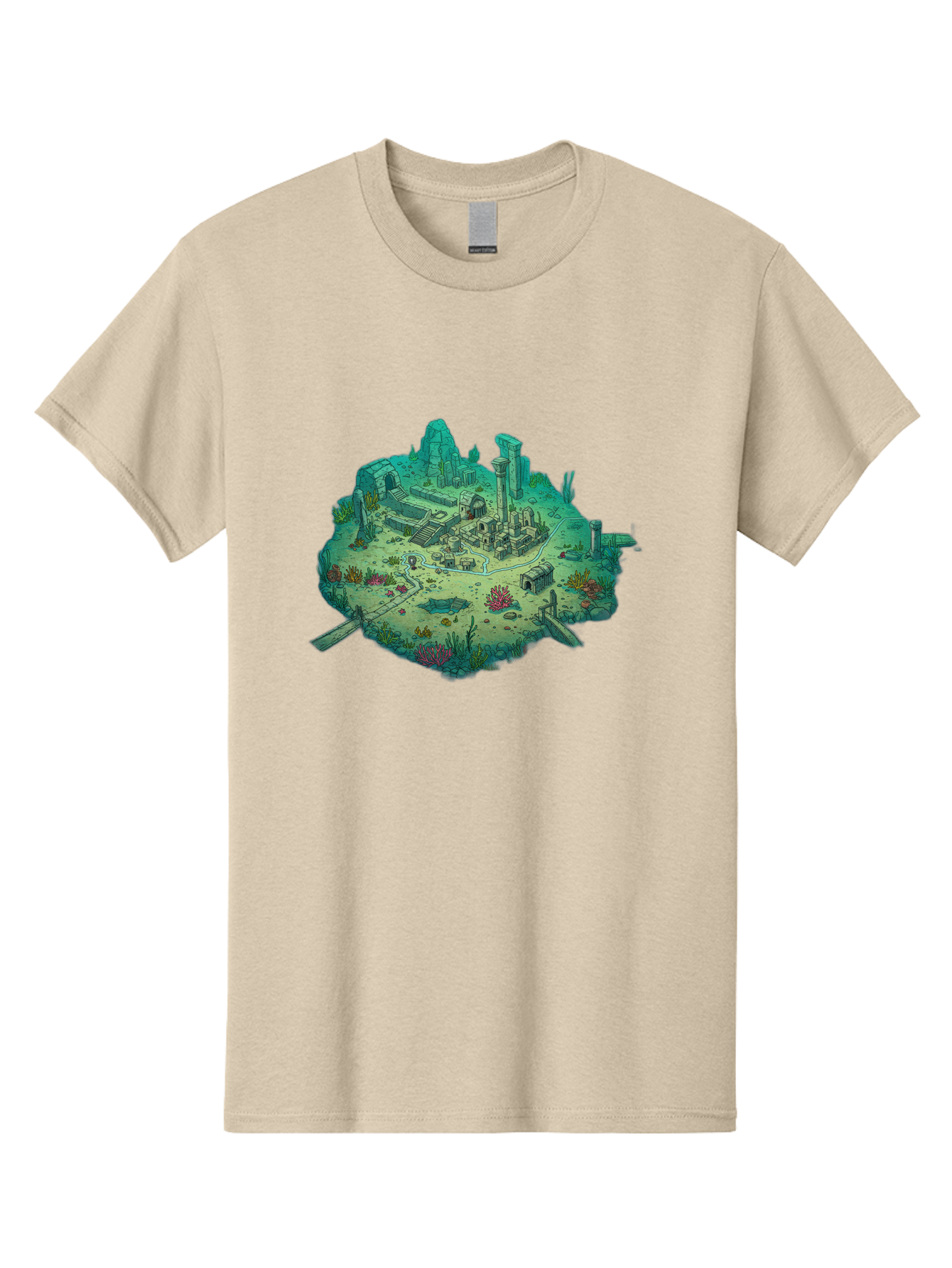 Underwater-City-Ruins Men'S Graphic Tee, 100% Cotton, Comfortable Casual Summer Wear, Machine Washable, Vintage Camera, Old Camera, Antique Camera, Black Camera, Classic Photography, Photography Equipment, Nostalgic Device, Film Camera, Baf610