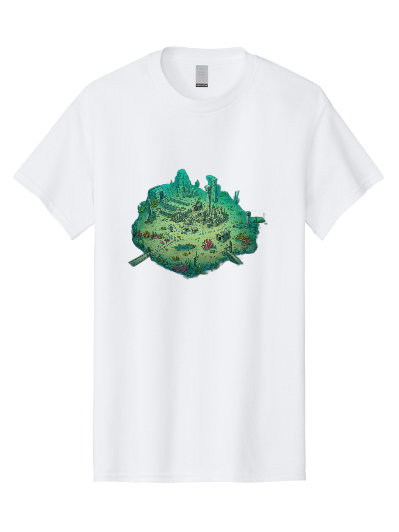 Underwater-City-Ruins Men'S Graphic Tee, 100% Cotton, Comfortable Casual Summer Wear, Machine Washable, Vintage Camera, Old Camera, Antique Camera, Black Camera, Classic Photography, Photography Equipment, Nostalgic Device, Film Camera, Baf610