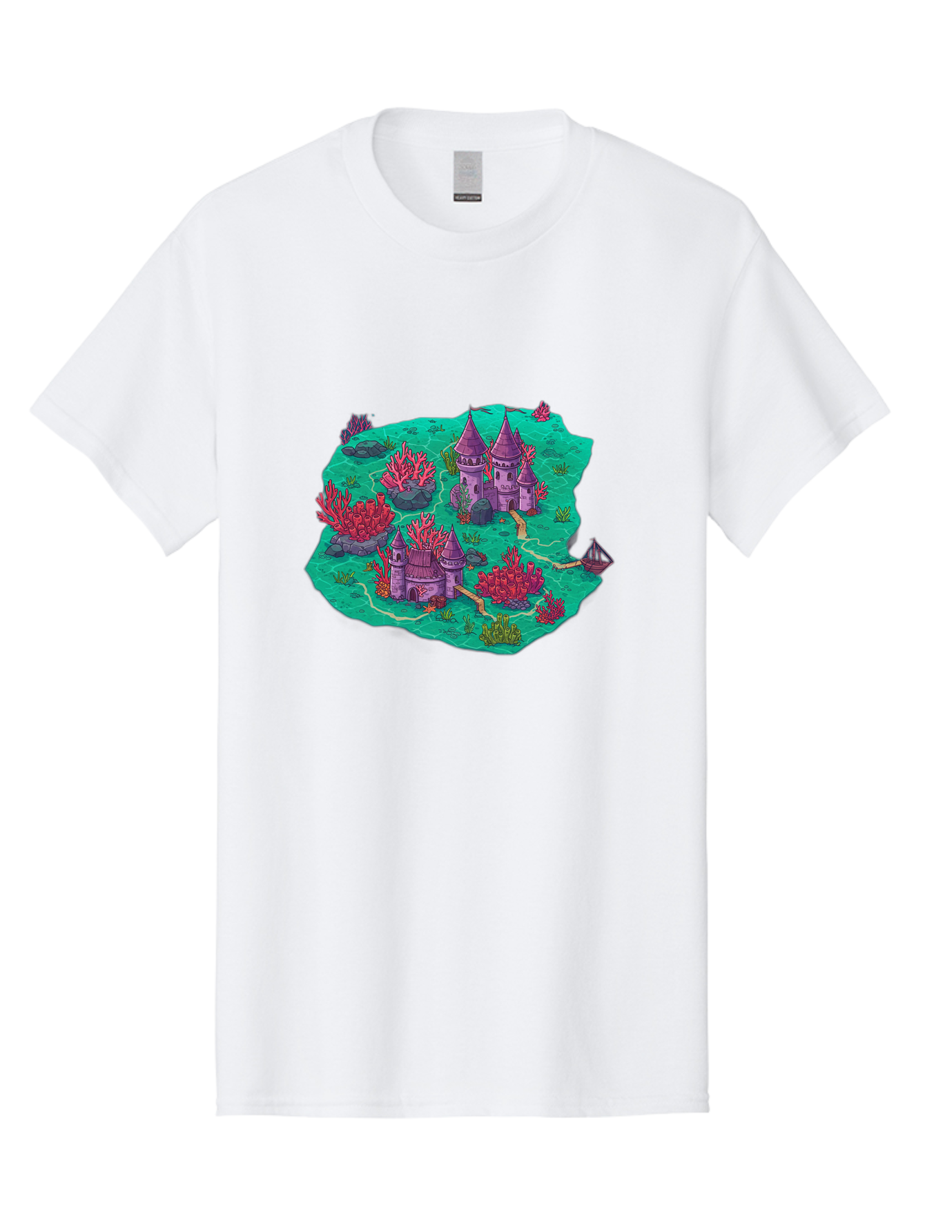 Underwater-Isometric-Castle Men'S Graphic Tee, 100% Cotton, Comfortable Casual Summer Wear, Machine Washable, Vintage Camera, Old Camera, Antique Camera, Black Camera, Classic Photography, Photography Equipment, Nostalgic Device, Film Camera, Baf611