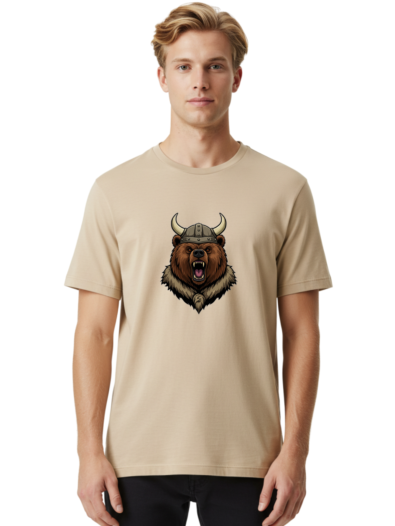 Viking-Bear-1 Men'S Graphic Tee, 100% Cotton, Comfortable Casual Summer Wear, Machine Washable, Vintage Camera, Old Camera, Antique Camera, Black Camera, Classic Photography, Photography Equipment, Nostalgic Device, Film Camera, Camera Art Baf616