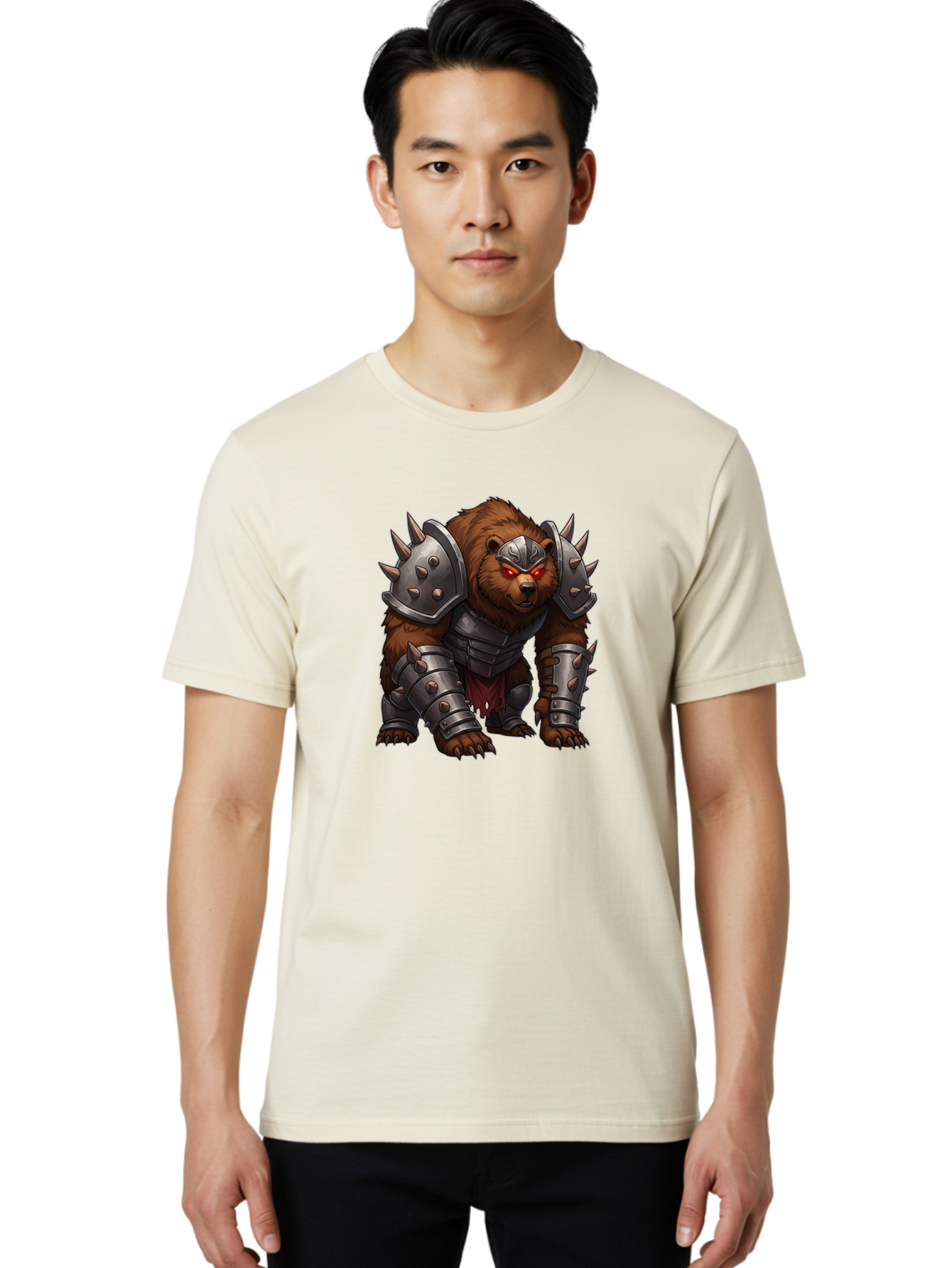 Warrior-Bear-1 Men'S Graphic Tee, 100% Cotton, Comfortable Casual Summer Wear, Machine Washable, Vintage Camera, Old Camera, Antique Camera, Black Camera, Classic Photography, Photography Equipment, Nostalgic Device, Film Camera, Camera Art Baf618