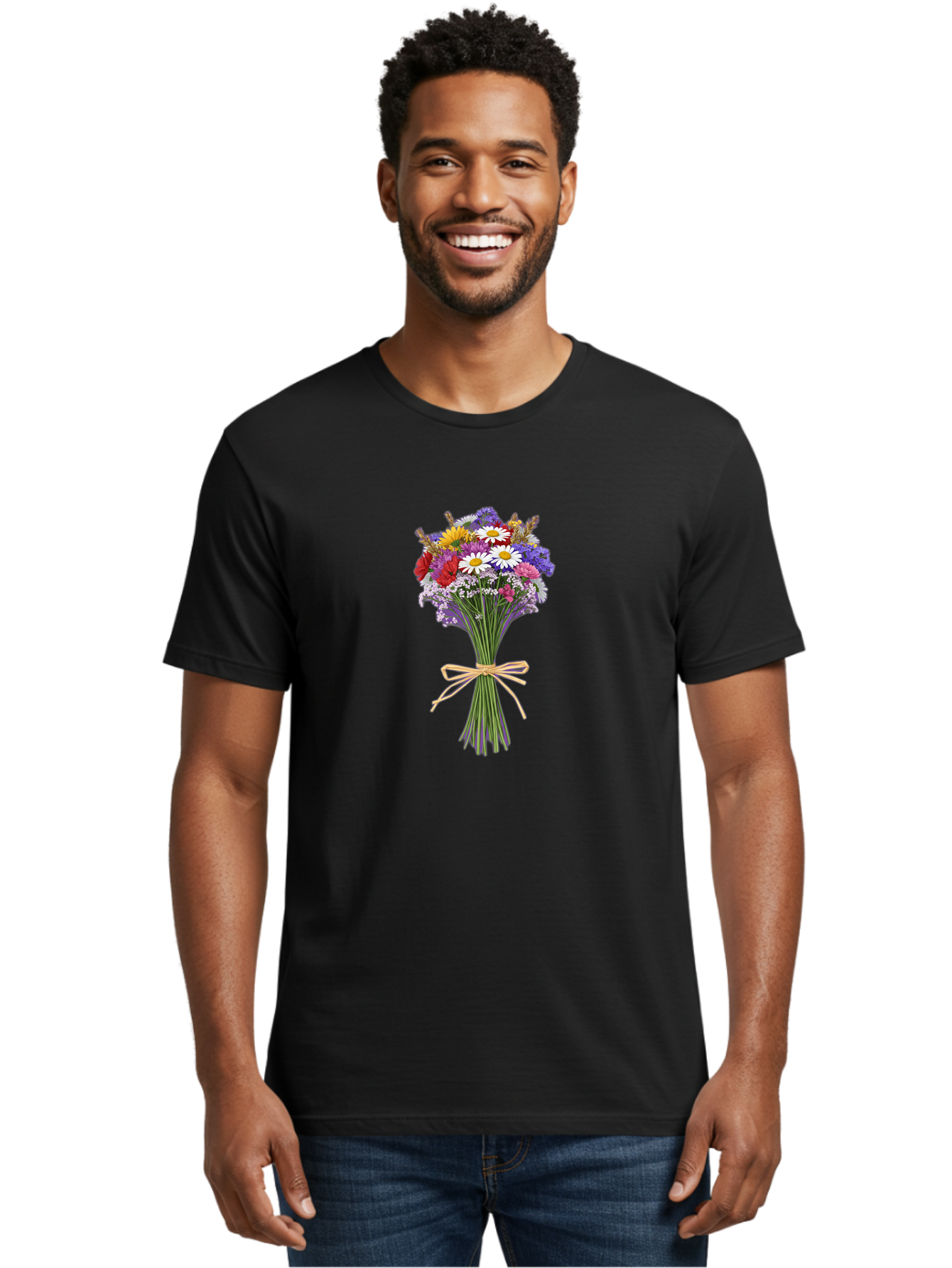 Wild-Flower-Bouquet Men'S Graphic Tee, 100% Cotton, Comfortable Casual Summer Wear, Machine Washable, Vintage Camera, Old Camera, Antique Camera, Black Camera, Classic Photography, Photography Equipment, Nostalgic Device, Film Camera, Baf648