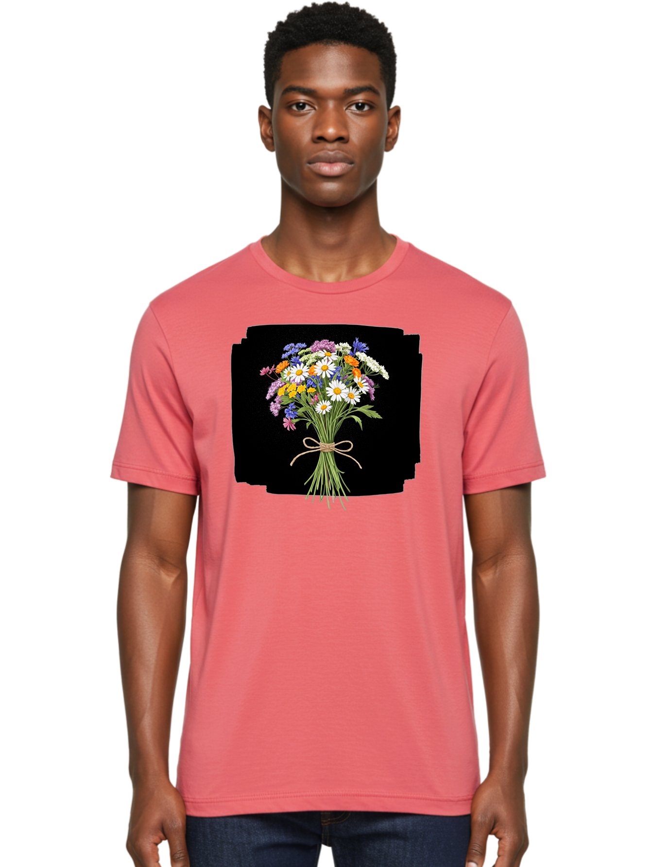 Wildflower-Bouquet-13 Men'S Graphic Tee, 100% Cotton, Comfortable Casual Summer Wear, Machine Washable, Vintage Camera, Old Camera, Antique Camera, Black Camera, Classic Photography, Photography Equipment, Nostalgic Device, Film Camera, Baf653