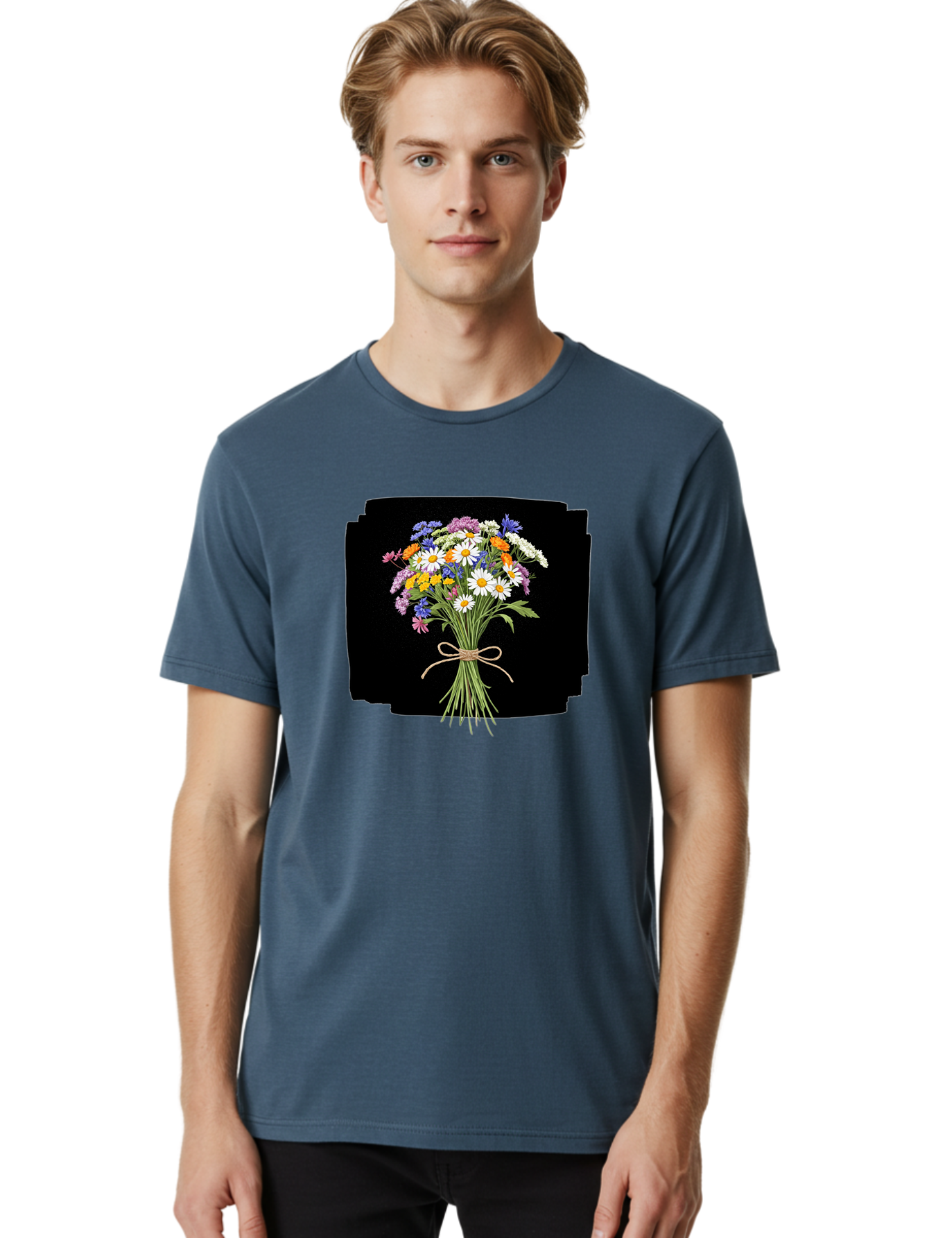 Wildflower-Bouquet-13 Men'S Graphic Tee, 100% Cotton, Comfortable Casual Summer Wear, Machine Washable, Vintage Camera, Old Camera, Antique Camera, Black Camera, Classic Photography, Photography Equipment, Nostalgic Device, Film Camera, Baf653