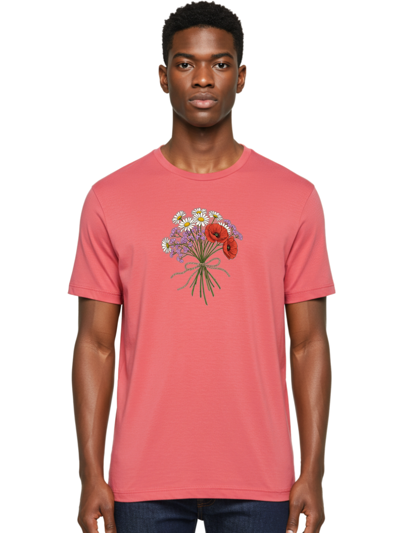 Wildflower-Bouquet-2 Men'S Graphic Tee, 100% Cotton, Comfortable Casual Summer Wear, Machine Washable, Vintage Camera, Old Camera, Antique Camera, Black Camera, Classic Photography, Photography Equipment, Nostalgic Device, Film Camera, Baf655