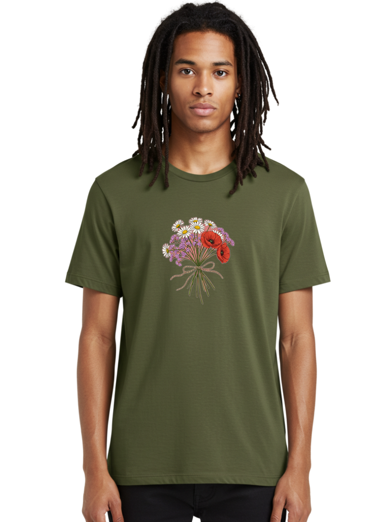Wildflower-Bouquet-2 Men'S Graphic Tee, 100% Cotton, Comfortable Casual Summer Wear, Machine Washable, Vintage Camera, Old Camera, Antique Camera, Black Camera, Classic Photography, Photography Equipment, Nostalgic Device, Film Camera, Baf655