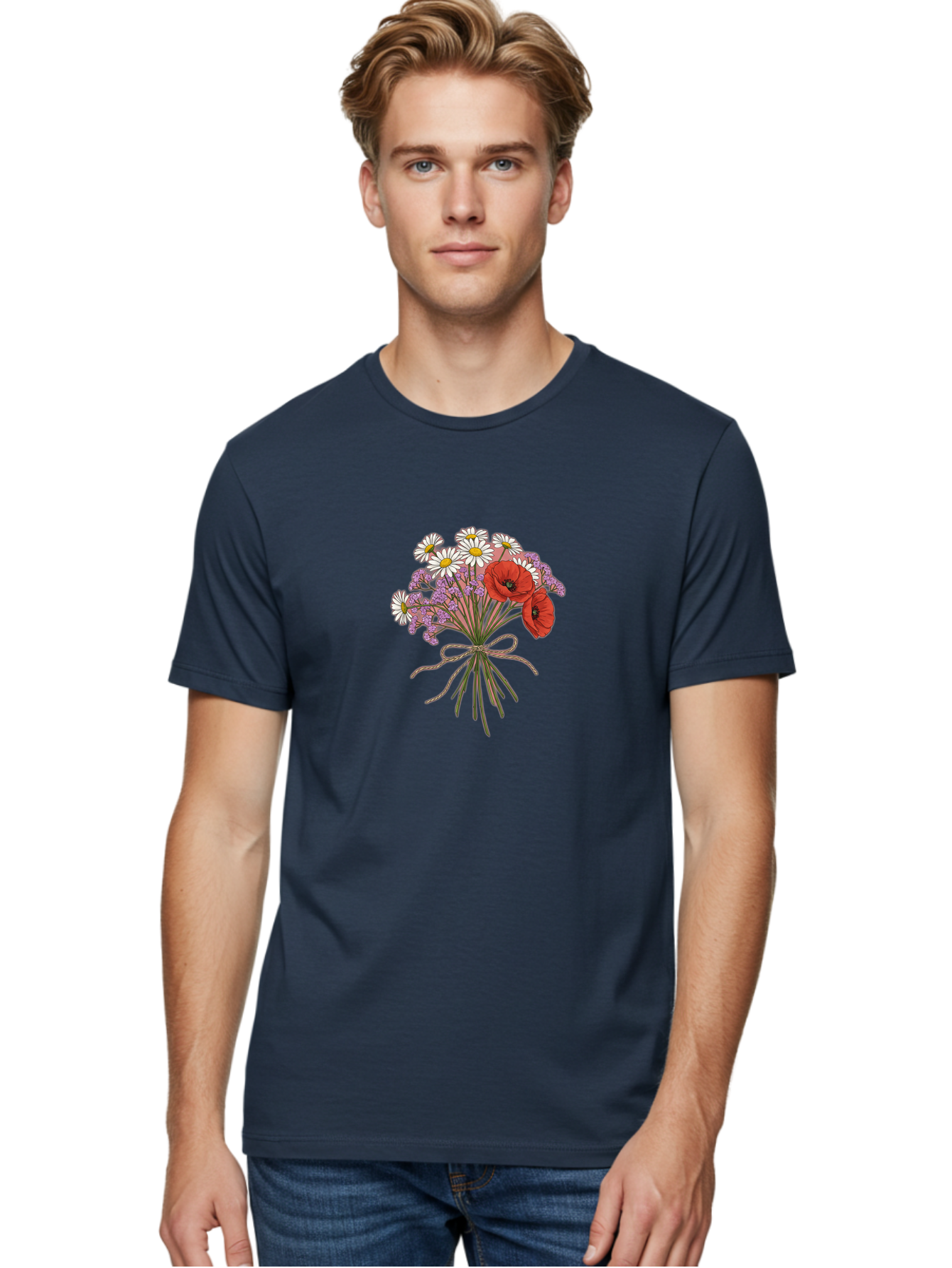 Wildflower-Bouquet-2 Men'S Graphic Tee, 100% Cotton, Comfortable Casual Summer Wear, Machine Washable, Vintage Camera, Old Camera, Antique Camera, Black Camera, Classic Photography, Photography Equipment, Nostalgic Device, Film Camera, Baf655