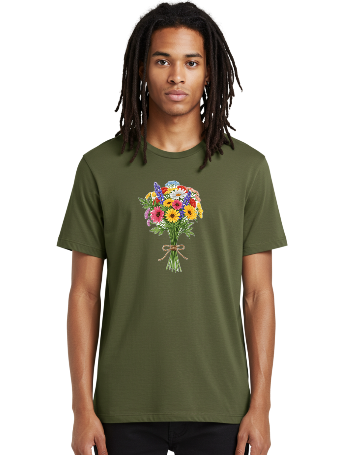 Wildflower-Bouquet-3 Men'S Graphic Tee, 100% Cotton, Comfortable Casual Summer Wear, Machine Washable, Vintage Camera, Old Camera, Antique Camera, Black Camera, Classic Photography, Photography Equipment, Nostalgic Device, Film Camera, Baf656