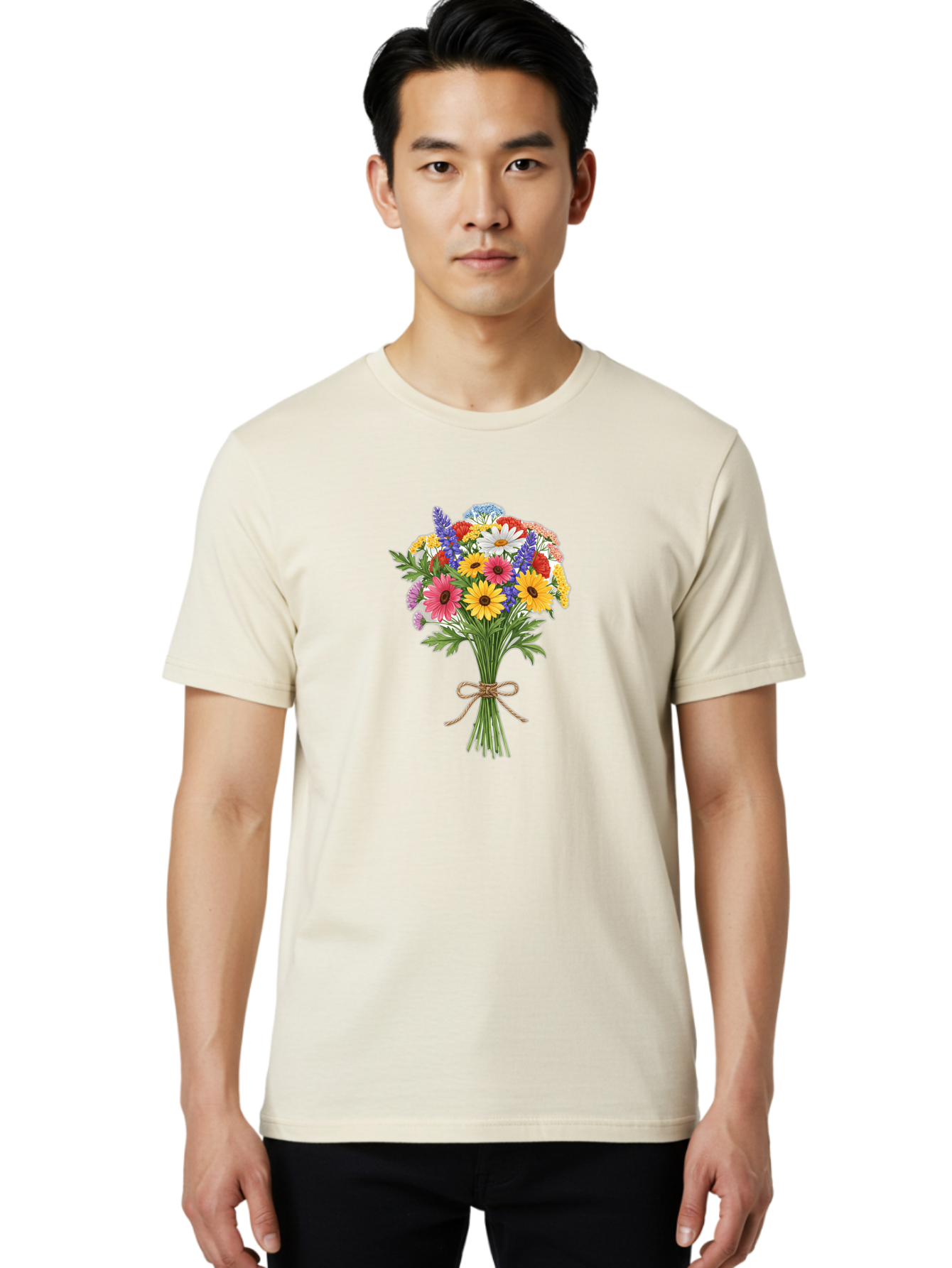 Wildflower-Bouquet-3 Men'S Graphic Tee, 100% Cotton, Comfortable Casual Summer Wear, Machine Washable, Vintage Camera, Old Camera, Antique Camera, Black Camera, Classic Photography, Photography Equipment, Nostalgic Device, Film Camera, Baf656
