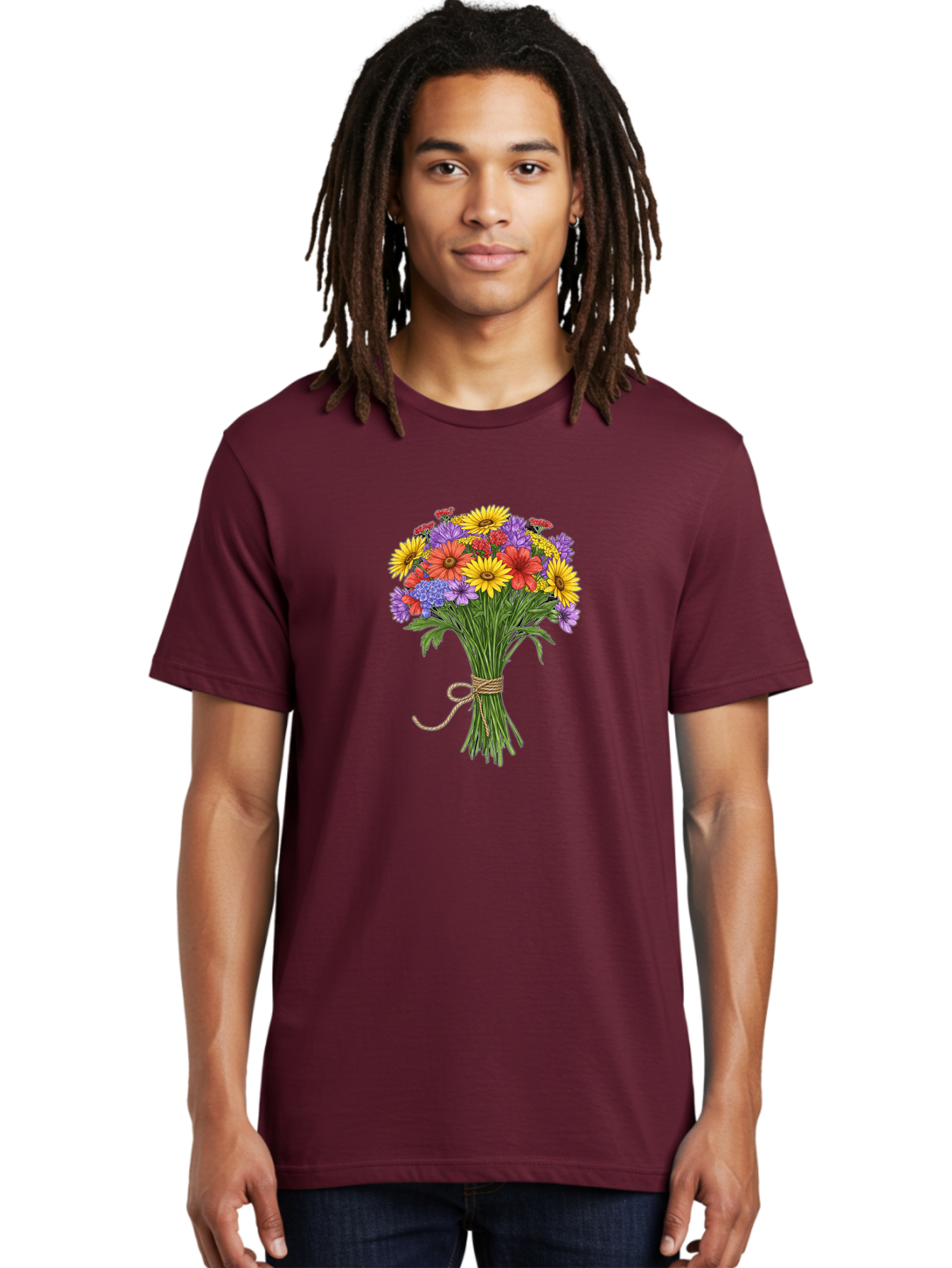 Wildflower-Bouquet-4 Men'S Graphic Tee, 100% Cotton, Comfortable Casual Summer Wear, Machine Washable, Vintage Camera, Old Camera, Antique Camera, Black Camera, Classic Photography, Photography Equipment, Nostalgic Device, Film Camera, Baf657