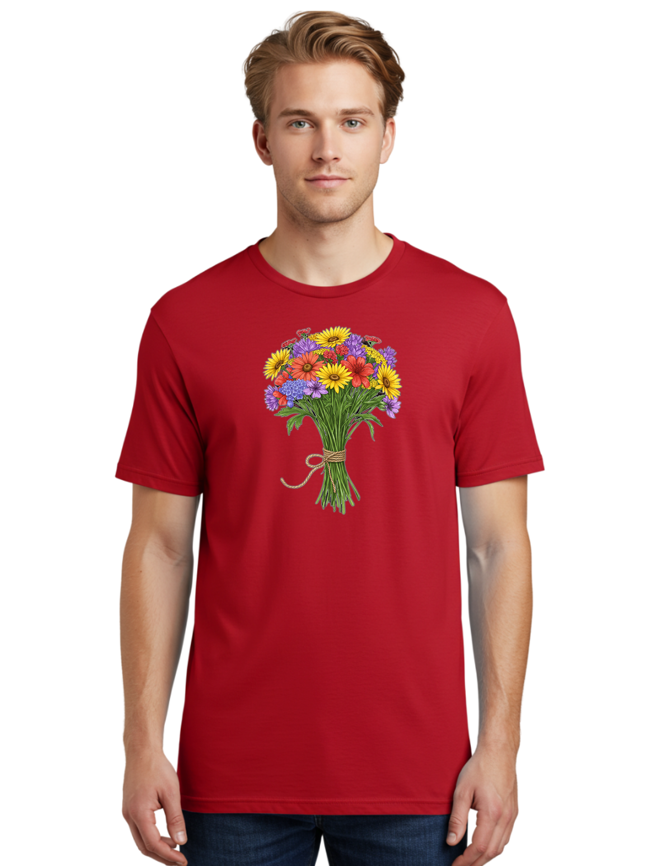 Wildflower-Bouquet-4 Men'S Graphic Tee, 100% Cotton, Comfortable Casual Summer Wear, Machine Washable, Vintage Camera, Old Camera, Antique Camera, Black Camera, Classic Photography, Photography Equipment, Nostalgic Device, Film Camera, Baf657