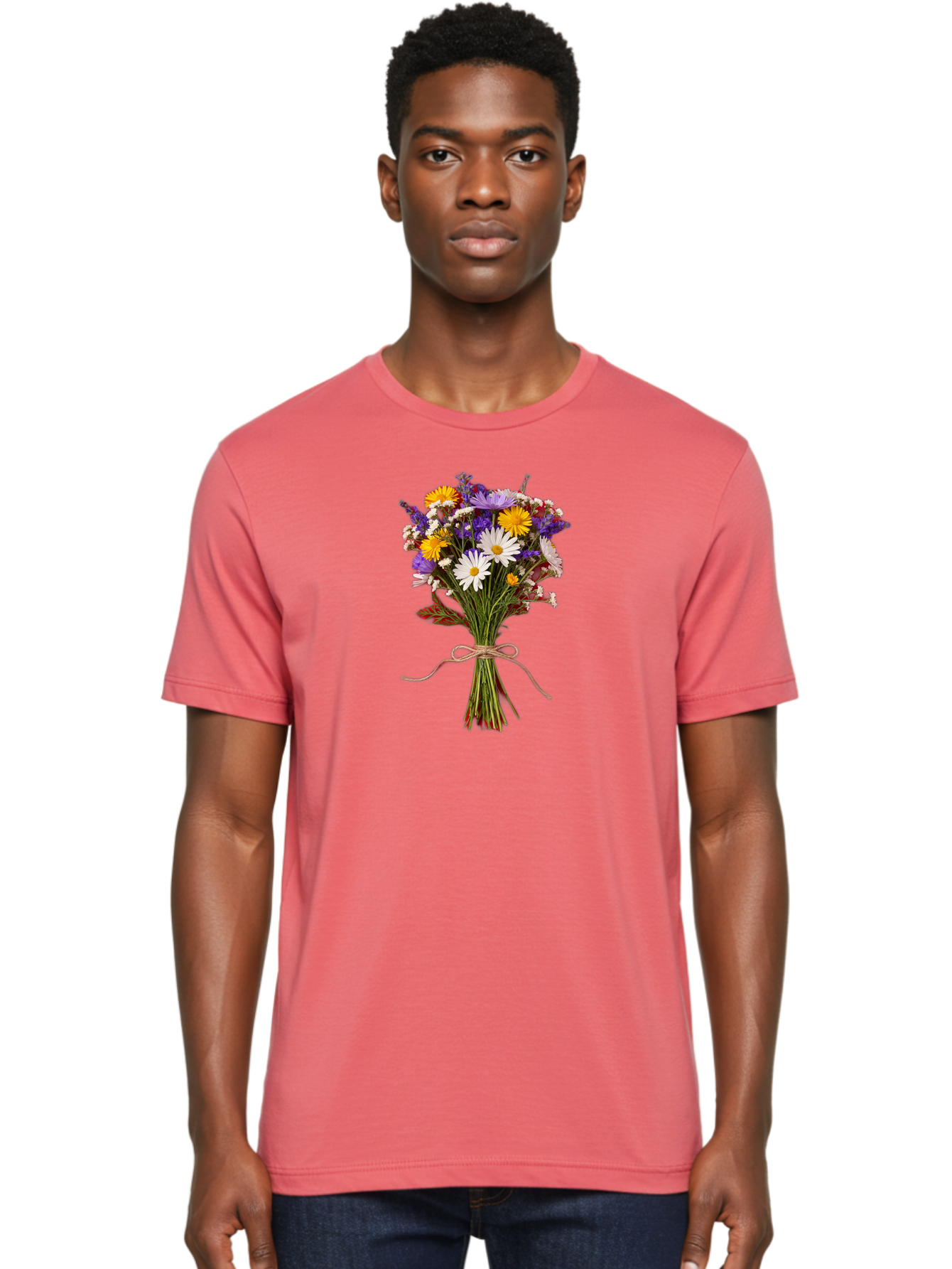 Wildflower-Bouquet-5 Men'S Graphic Tee, 100% Cotton, Comfortable Casual Summer Wear, Machine Washable, Vintage Camera, Old Camera, Antique Camera, Black Camera, Classic Photography, Photography Equipment, Nostalgic Device, Film Camera, Baf658