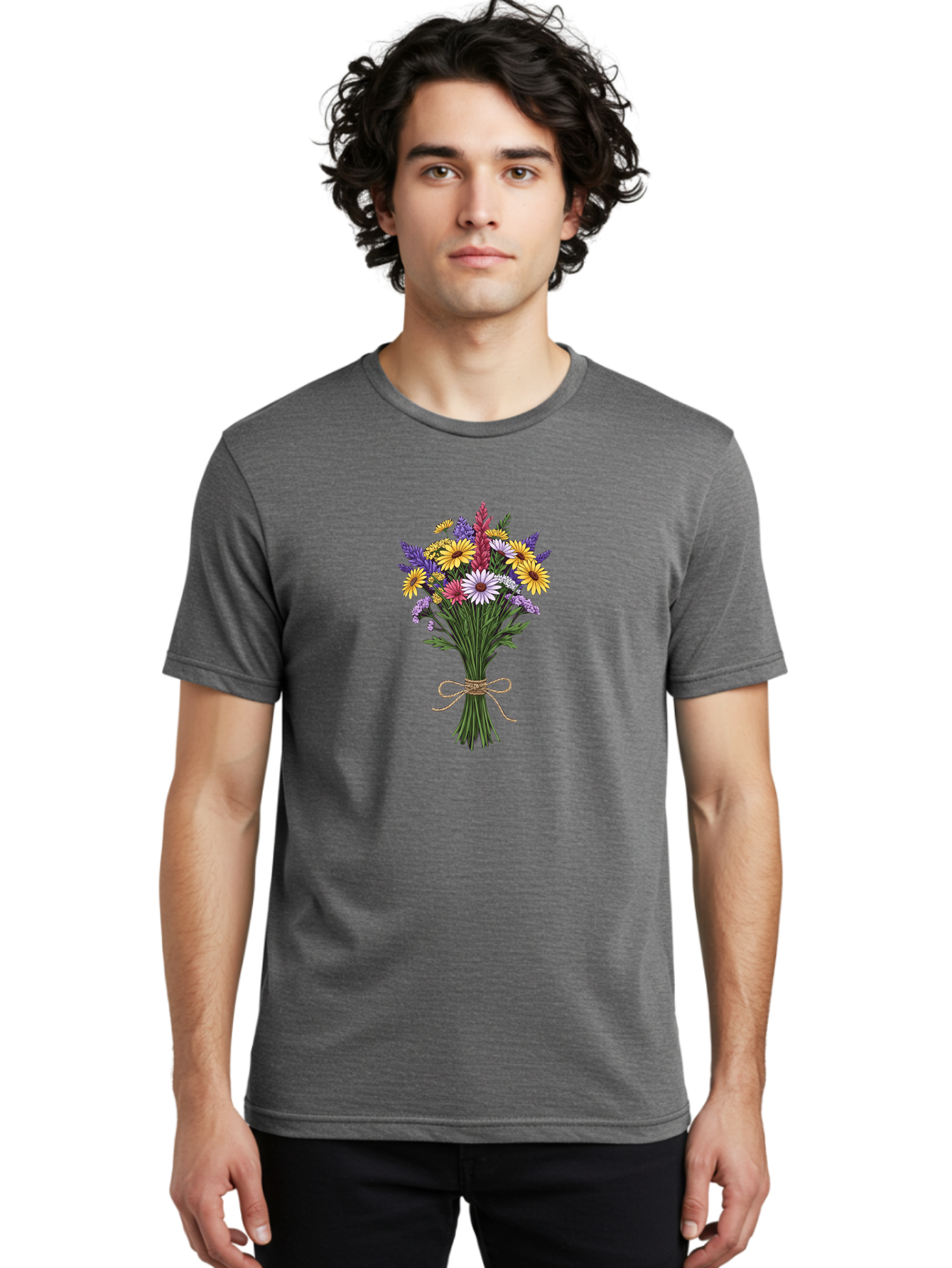 Wildflower-Bouquet-6 Men'S Graphic Tee, 100% Cotton, Comfortable Casual Summer Wear, Machine Washable, Vintage Camera, Old Camera, Antique Camera, Black Camera, Classic Photography, Photography Equipment, Nostalgic Device, Film Camera, Baf659