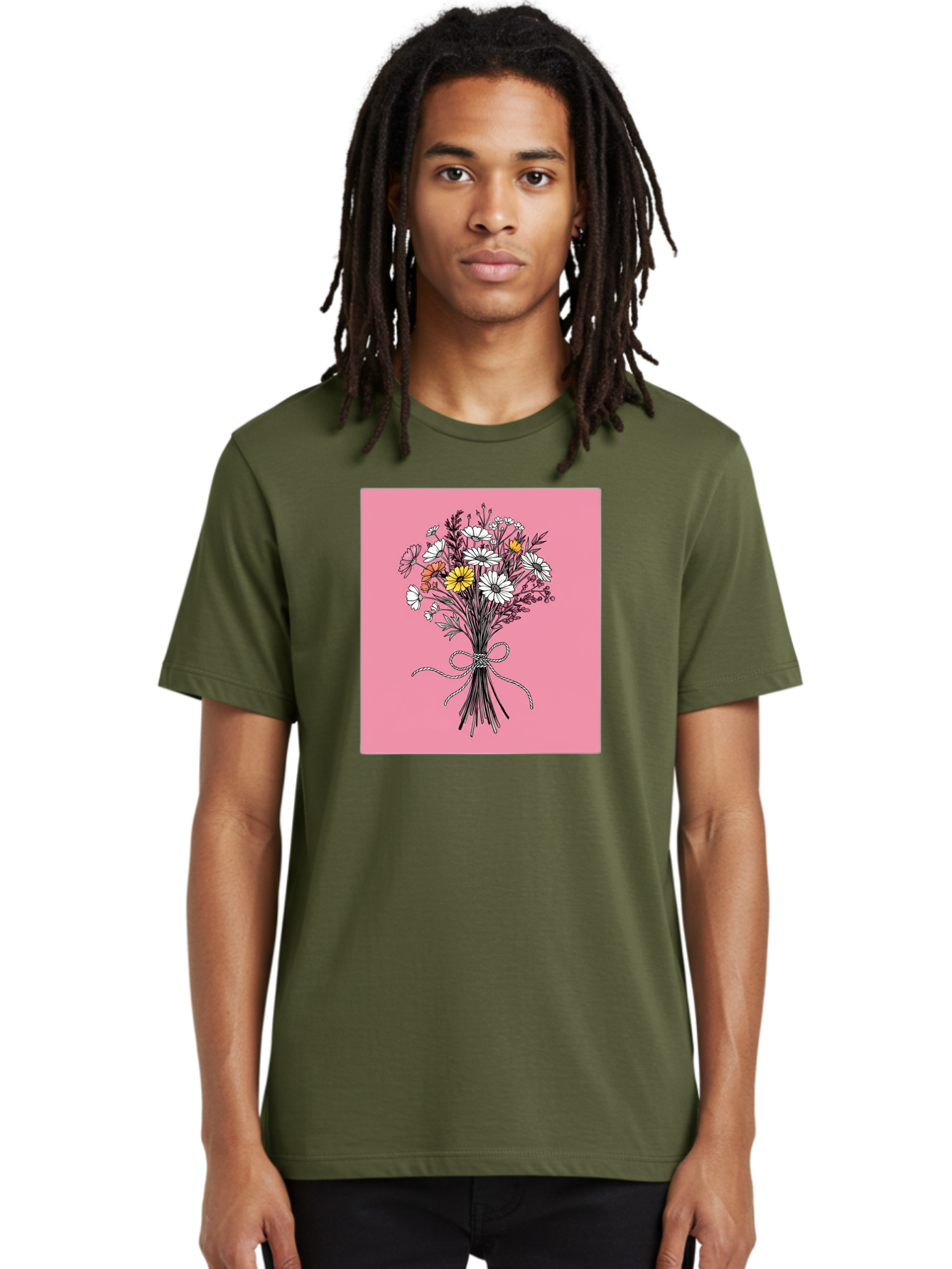 Wildflower-Bouquet-7 Men'S Graphic Tee, 100% Cotton, Comfortable Casual Summer Wear, Machine Washable, Vintage Camera, Old Camera, Antique Camera, Black Camera, Classic Photography, Photography Equipment, Nostalgic Device, Film Camera, Baf660