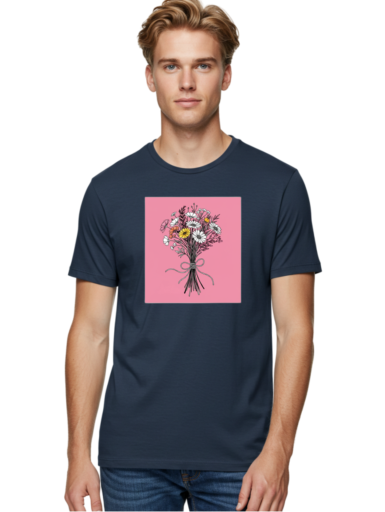 Wildflower-Bouquet-7 Men'S Graphic Tee, 100% Cotton, Comfortable Casual Summer Wear, Machine Washable, Vintage Camera, Old Camera, Antique Camera, Black Camera, Classic Photography, Photography Equipment, Nostalgic Device, Film Camera, Baf660