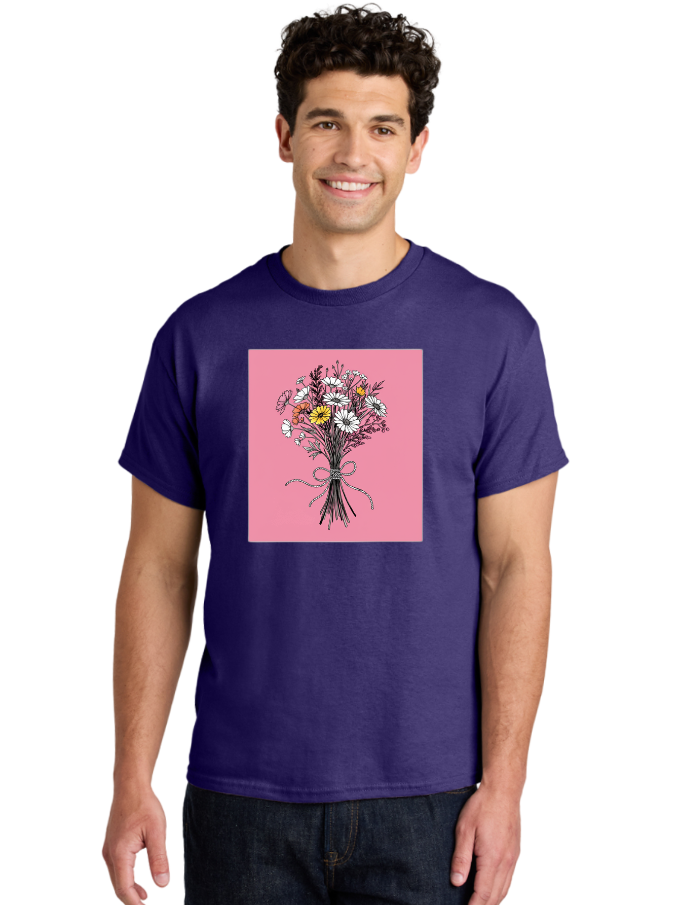 Wildflower-Bouquet-7 Men'S Graphic Tee, 100% Cotton, Comfortable Casual Summer Wear, Machine Washable, Vintage Camera, Old Camera, Antique Camera, Black Camera, Classic Photography, Photography Equipment, Nostalgic Device, Film Camera, Baf660