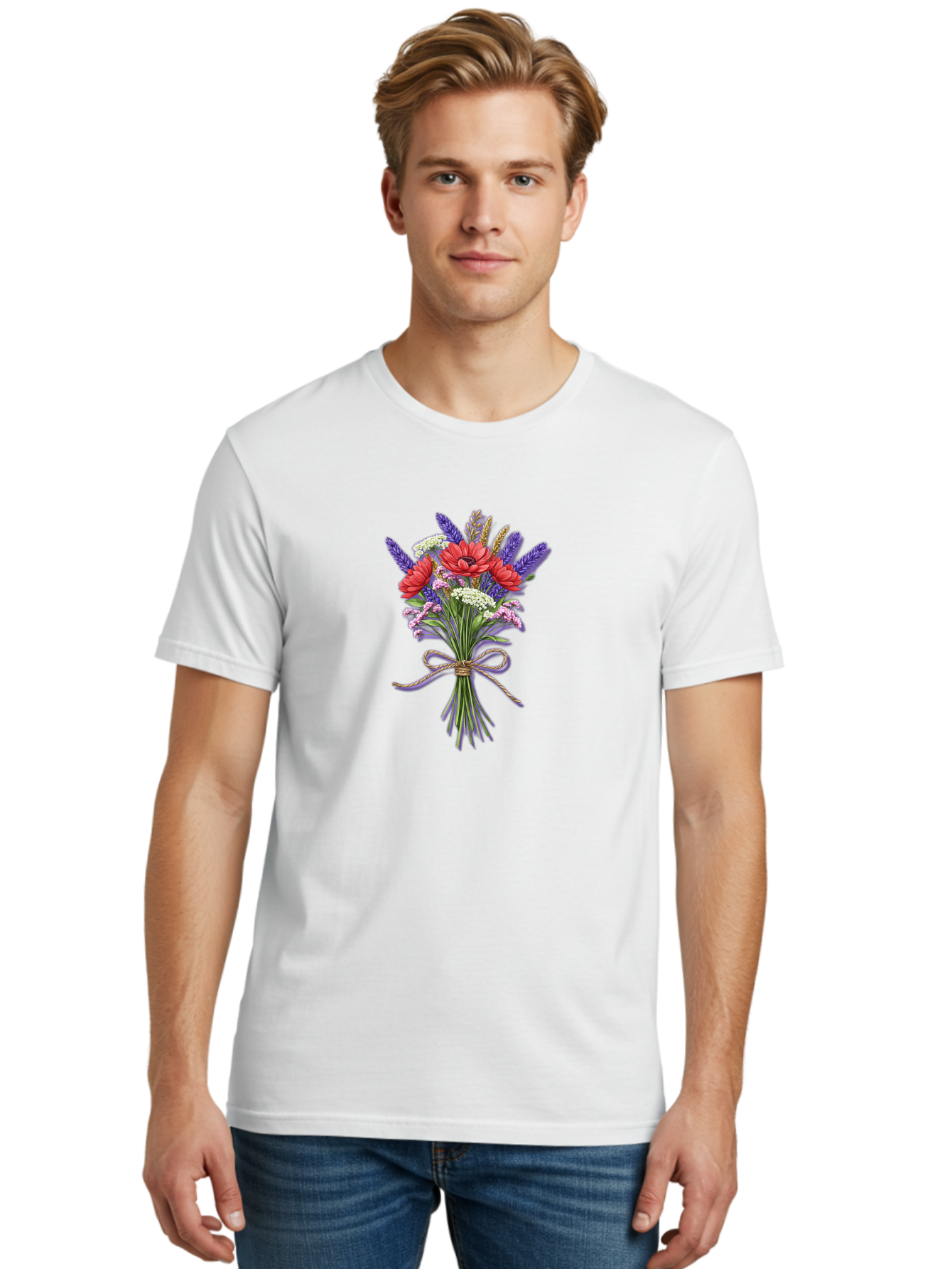 Wildflower-Bouquet-8 Men'S Graphic Tee, 100% Cotton, Comfortable Casual Summer Wear, Machine Washable, Vintage Camera, Old Camera, Antique Camera, Black Camera, Classic Photography, Photography Equipment, Nostalgic Device, Film Camera, Baf661