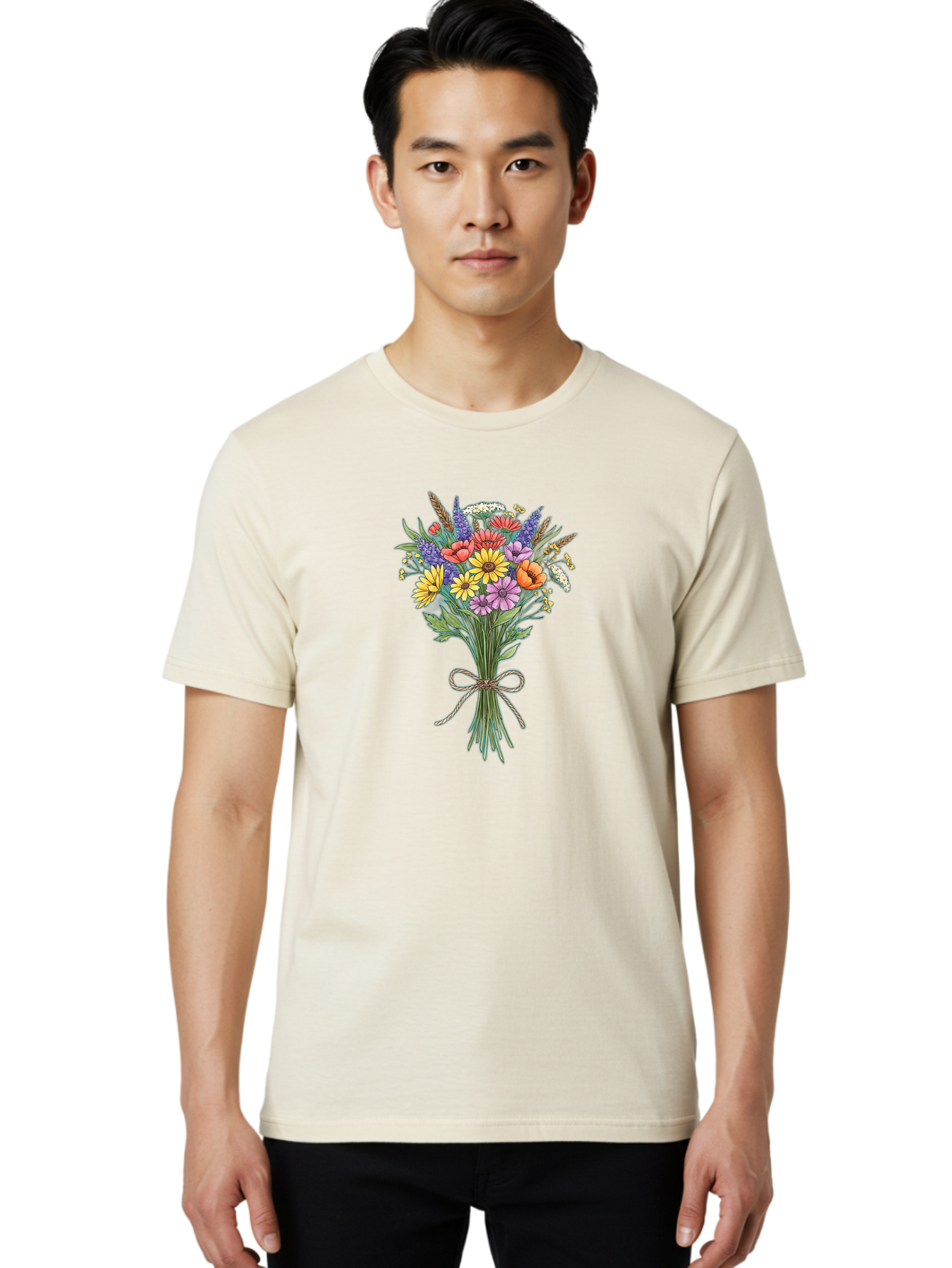 Wildflower-Bouquet-9 Men'S Graphic Tee, 100% Cotton, Comfortable Casual Summer Wear, Machine Washable, Vintage Camera, Old Camera, Antique Camera, Black Camera, Classic Photography, Photography Equipment, Nostalgic Device, Film Camera, Baf662