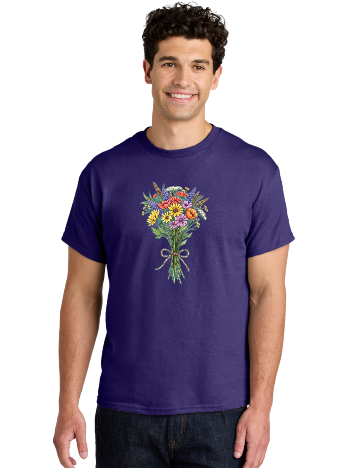 Wildflower-Bouquet-9 Men'S Graphic Tee, 100% Cotton, Comfortable Casual Summer Wear, Machine Washable, Vintage Camera, Old Camera, Antique Camera, Black Camera, Classic Photography, Photography Equipment, Nostalgic Device, Film Camera, Baf662