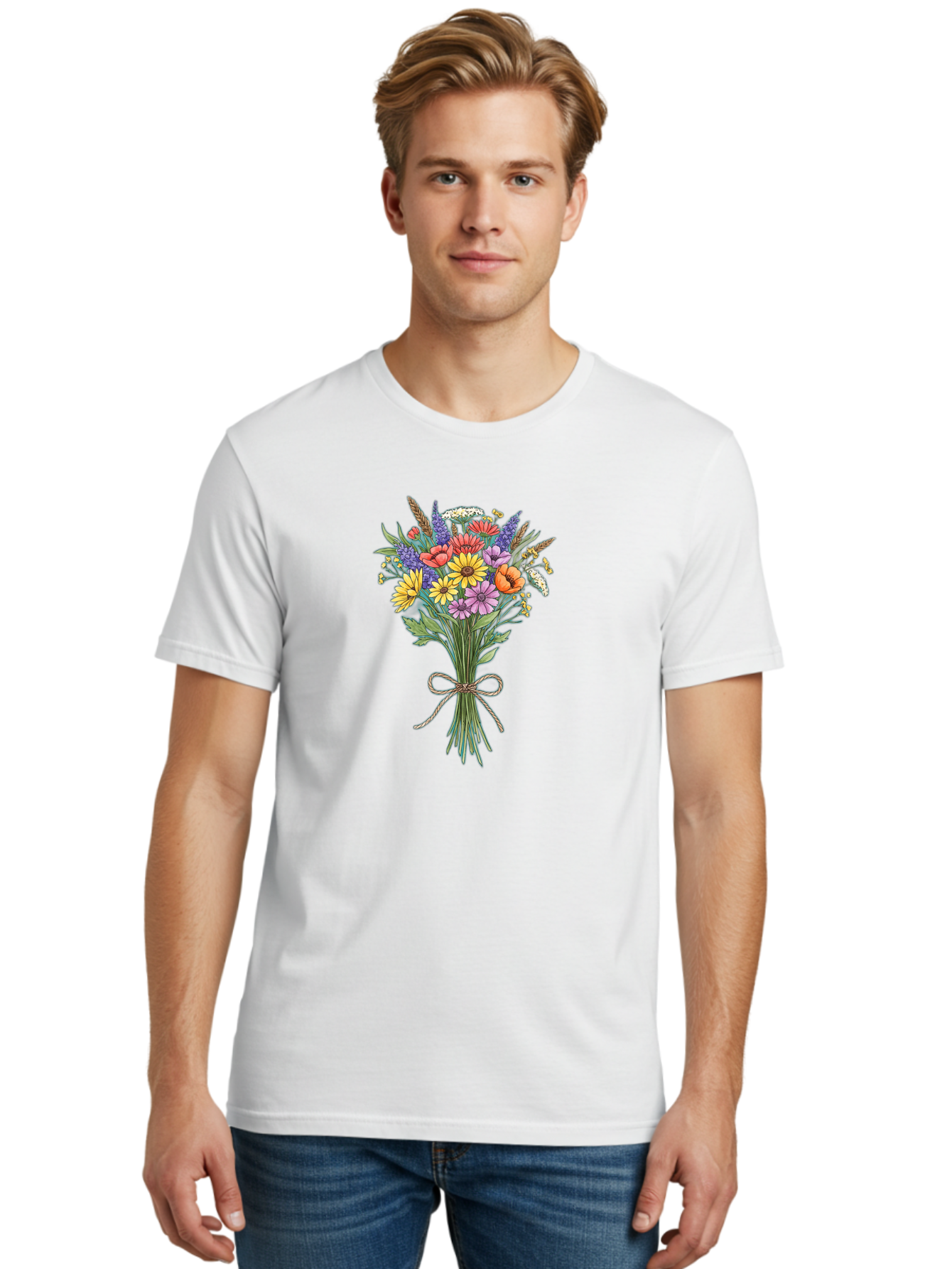 Wildflower-Bouquet-9 Men'S Graphic Tee, 100% Cotton, Comfortable Casual Summer Wear, Machine Washable, Vintage Camera, Old Camera, Antique Camera, Black Camera, Classic Photography, Photography Equipment, Nostalgic Device, Film Camera, Baf662