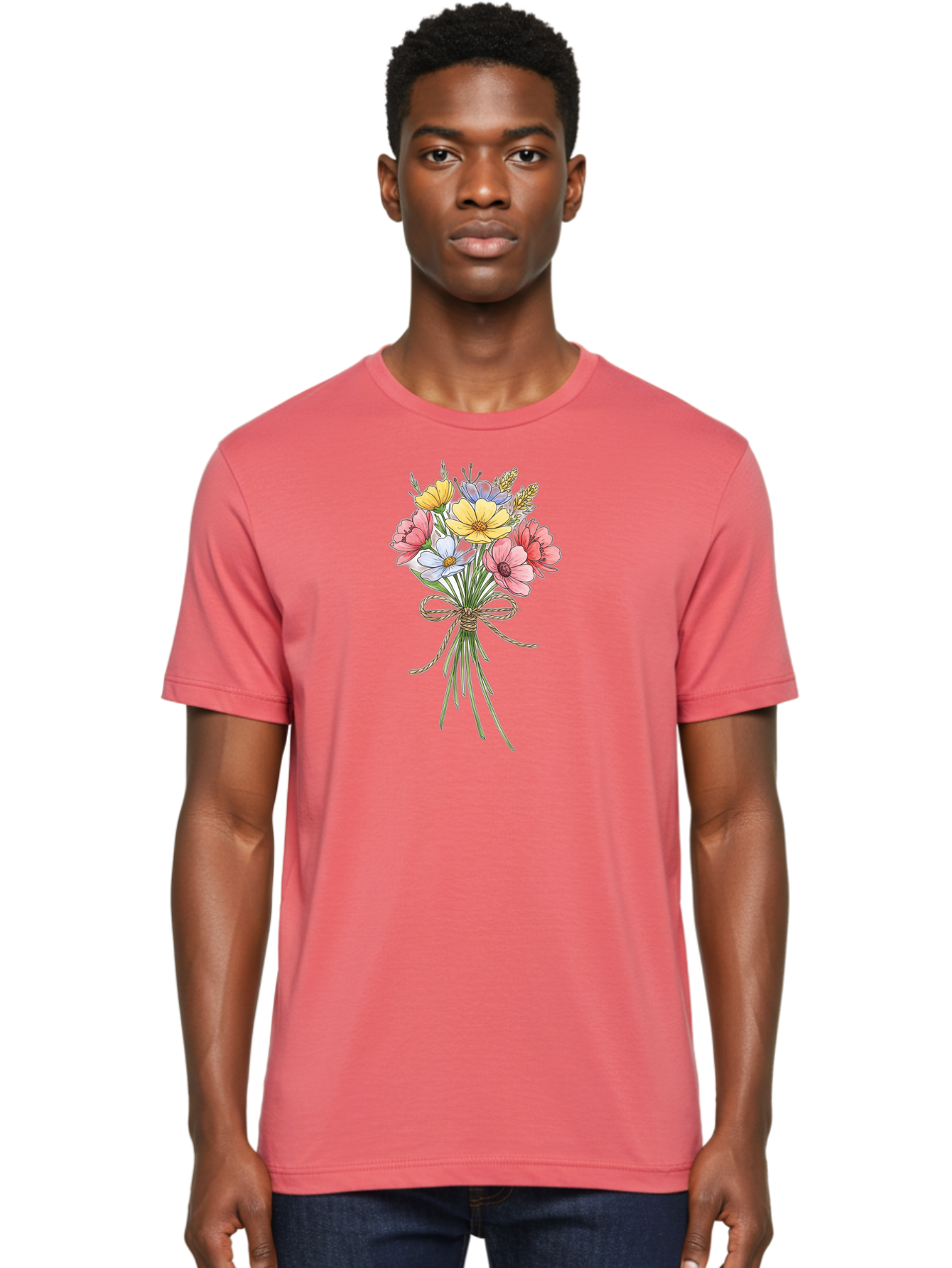 Wildflower-Bouquet Men'S Graphic Tee, 100% Cotton, Comfortable Casual Summer Wear, Machine Washable, Vintage Camera, Old Camera, Antique Camera, Black Camera, Classic Photography, Photography Equipment, Nostalgic Device, Film Camera, Baf663