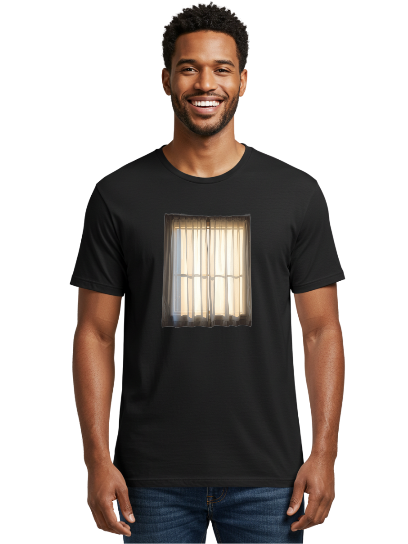 Window-With-Curtains-1 Men'S Graphic Tee, 100% Cotton, Comfortable Casual Summer Wear, Machine Washable, Vintage Camera, Old Camera, Antique Camera, Black Camera, Classic Photography, Photography Equipment, Nostalgic Device, Film Camera, Baf666
