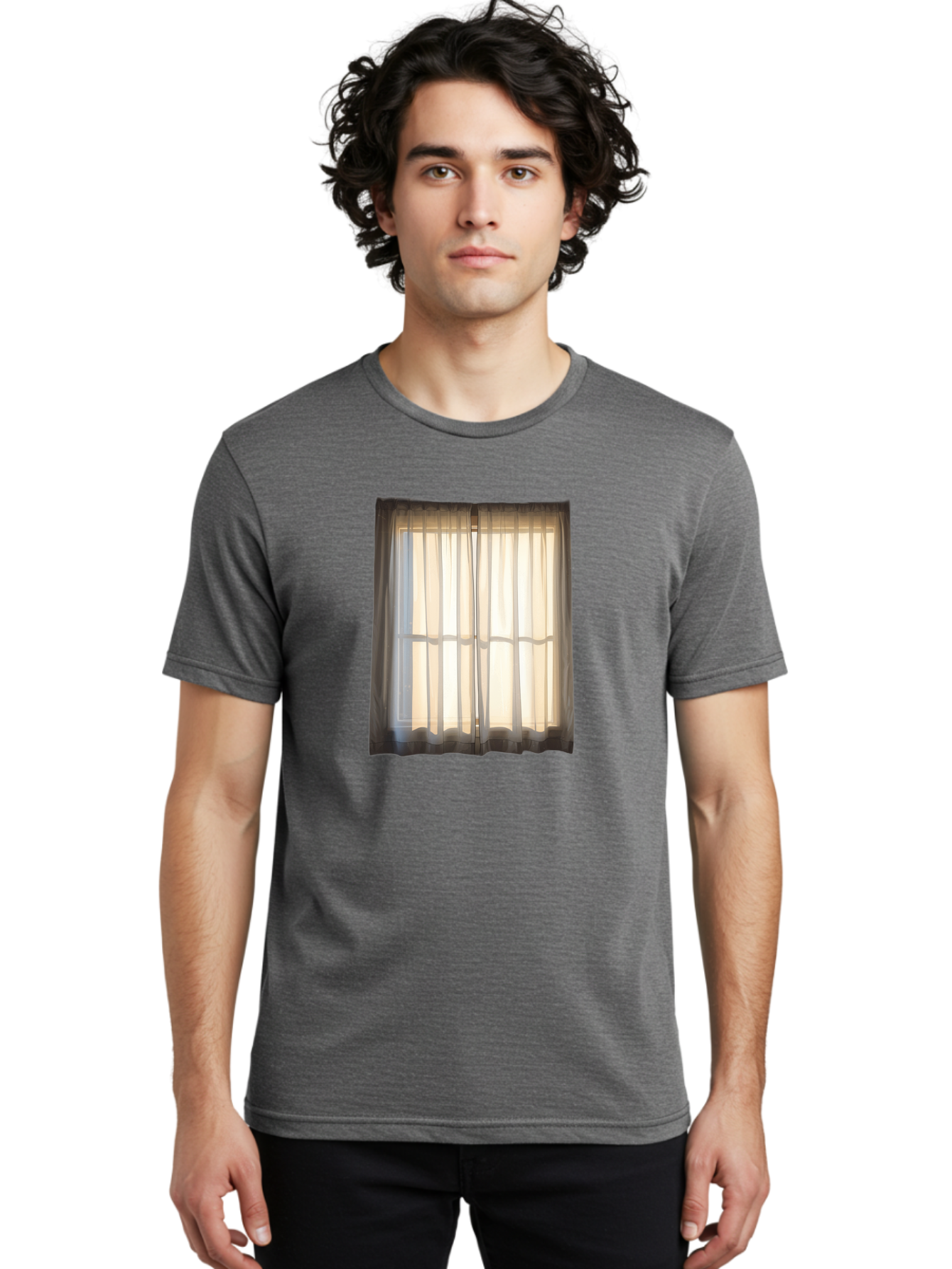 Window-With-Curtains-1 Men'S Graphic Tee, 100% Cotton, Comfortable Casual Summer Wear, Machine Washable, Vintage Camera, Old Camera, Antique Camera, Black Camera, Classic Photography, Photography Equipment, Nostalgic Device, Film Camera, Baf666