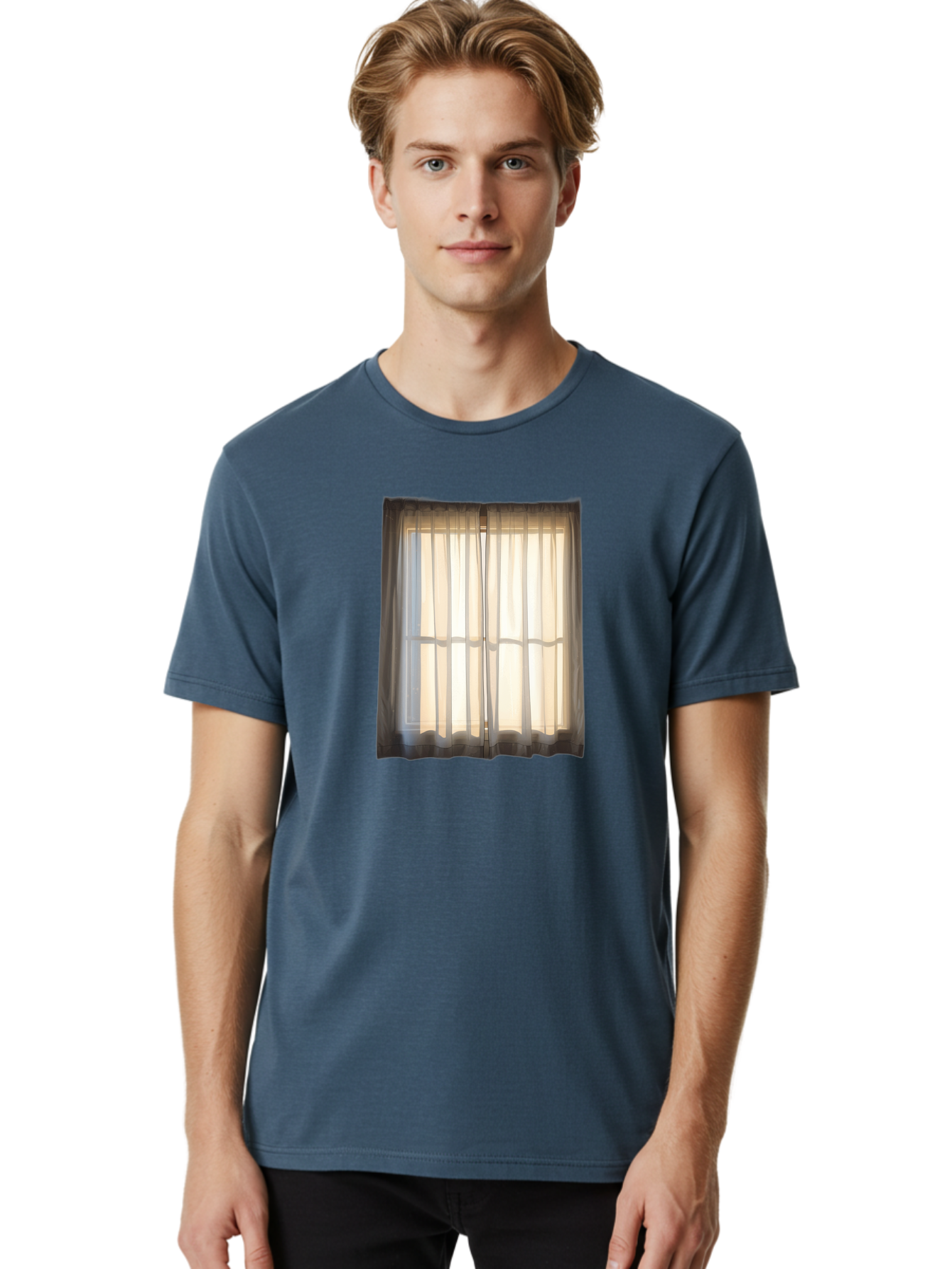 Window-With-Curtains-1 Men'S Graphic Tee, 100% Cotton, Comfortable Casual Summer Wear, Machine Washable, Vintage Camera, Old Camera, Antique Camera, Black Camera, Classic Photography, Photography Equipment, Nostalgic Device, Film Camera, Baf666